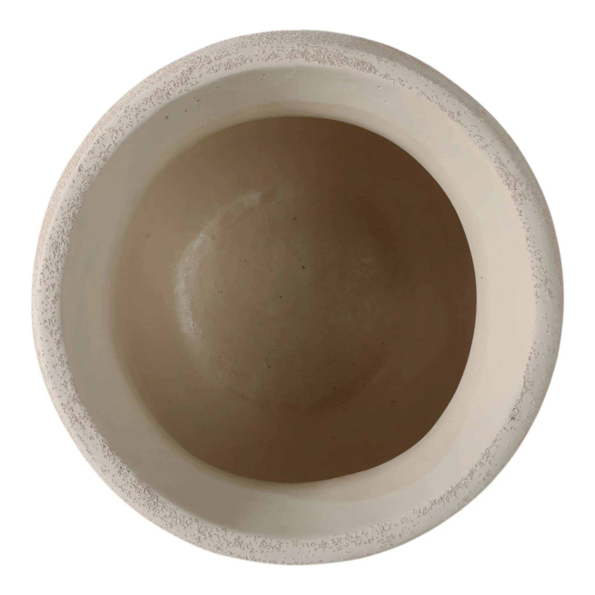 9x9" Textured Rounded Planter On Ball Feet, Ivory - Image 2
