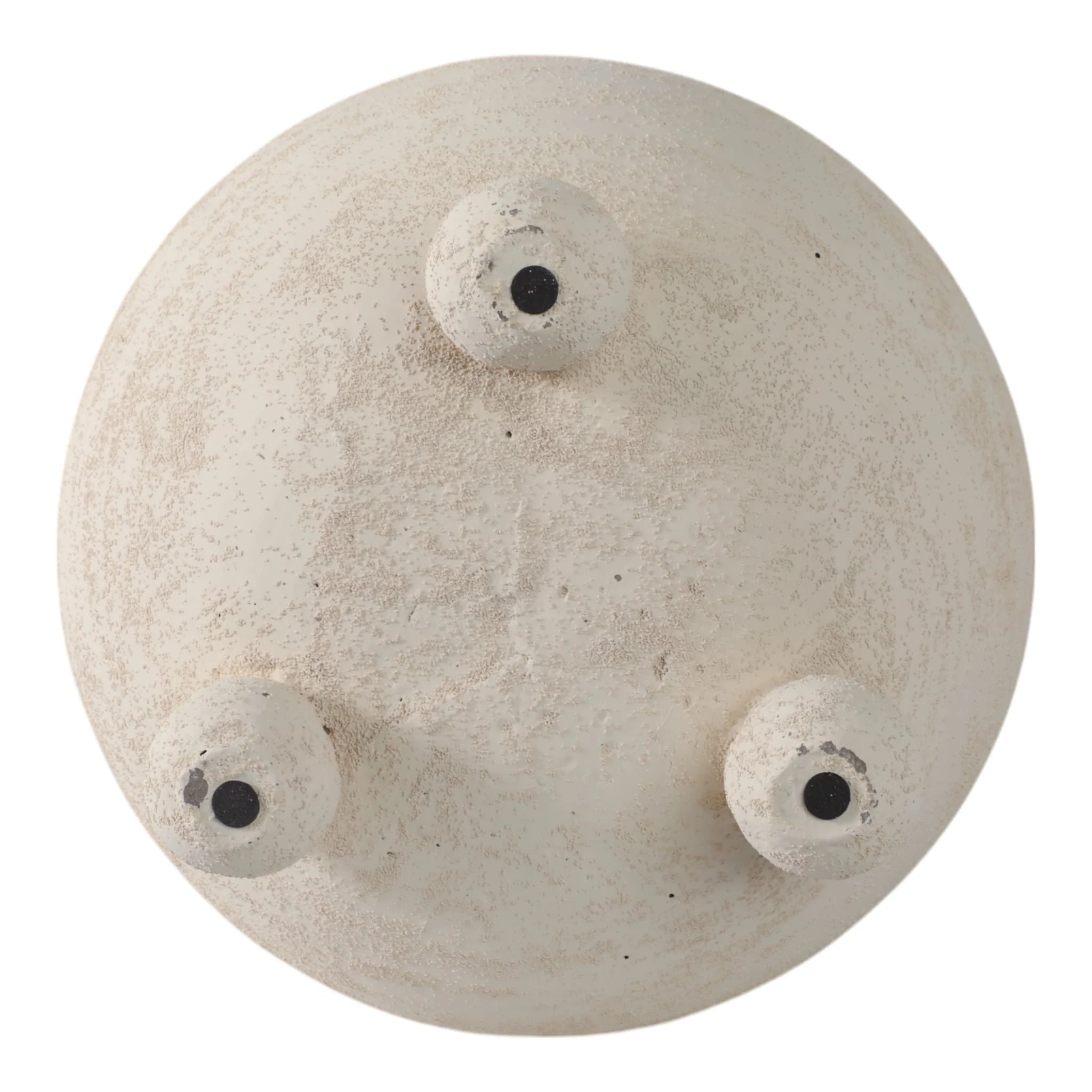 9x9" Textured Rounded Planter On Ball Feet, Ivory - Image 3