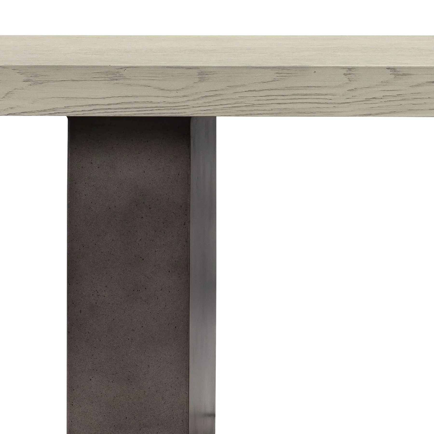 Abbey Concrete and Gray Oak Wood Dining Table - Image 3