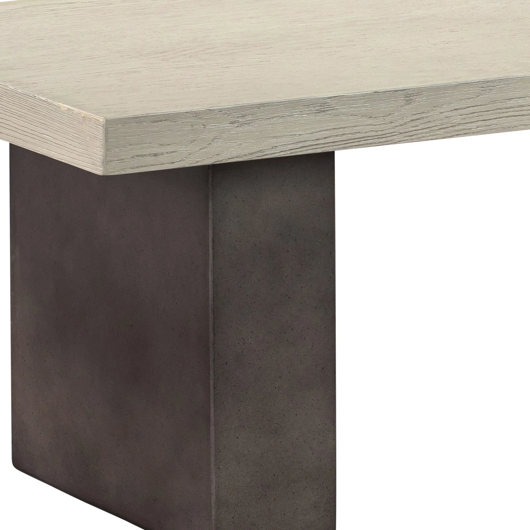 Abbey Concrete and Gray Oak Wood Dining Table - Image 4