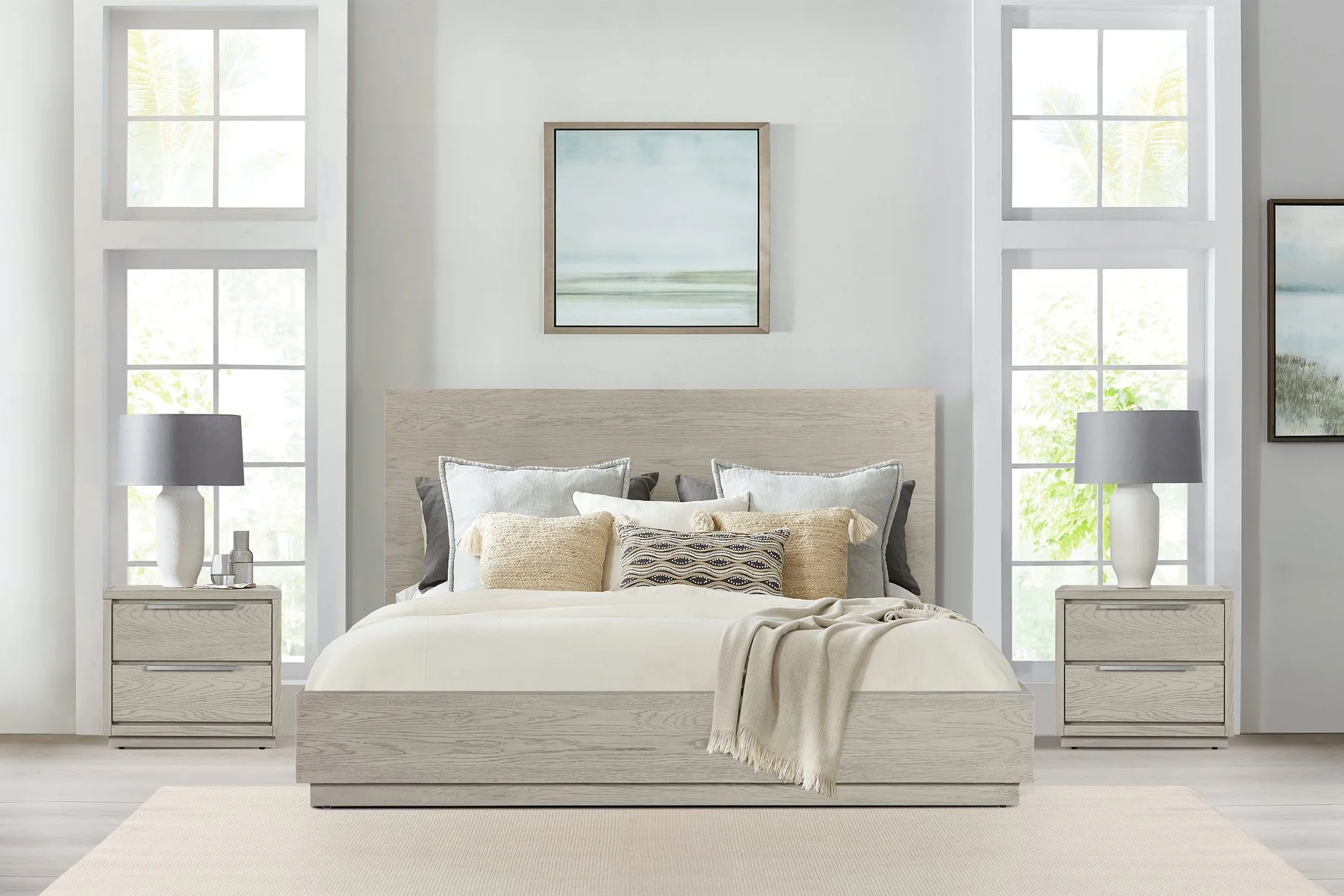 Abbey King 3 Piece Bedroom Set in Gray Oak Wood - Image 10