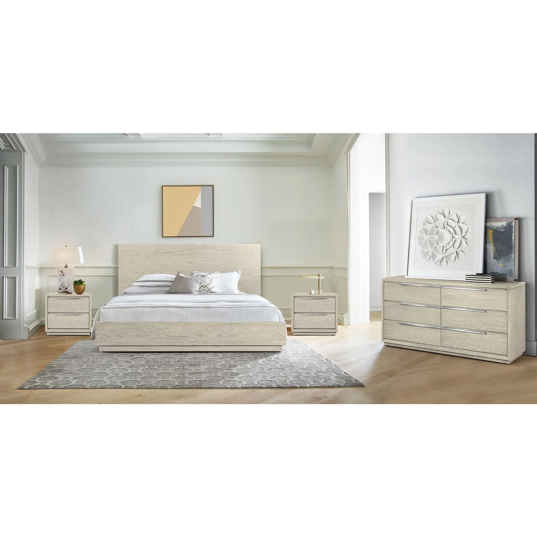 Abbey King Platform Bed Frame in Gray Oak Wood - Image 9