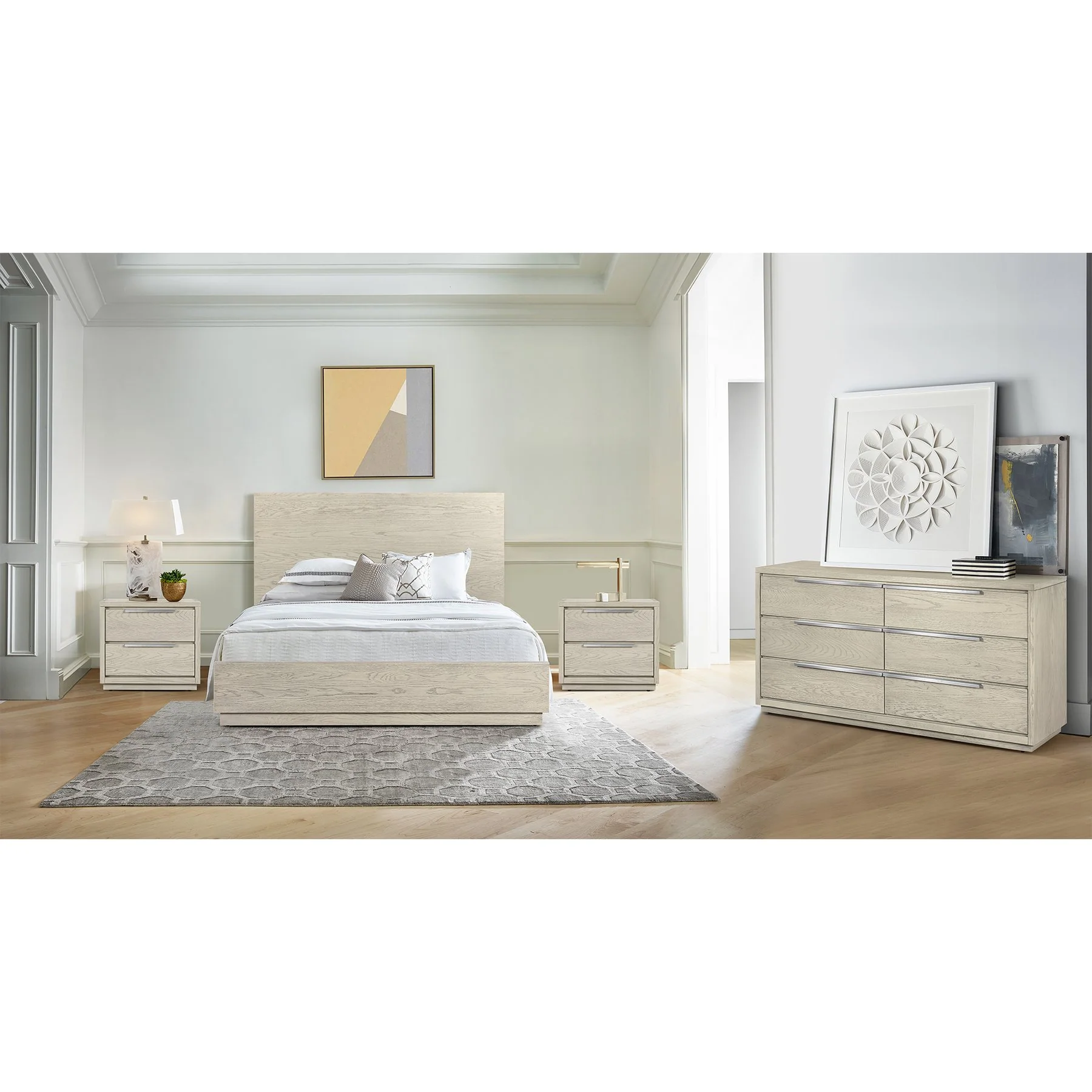 Abbey Queen Platform Bed Frame in Gray Oak Wood - Image 9