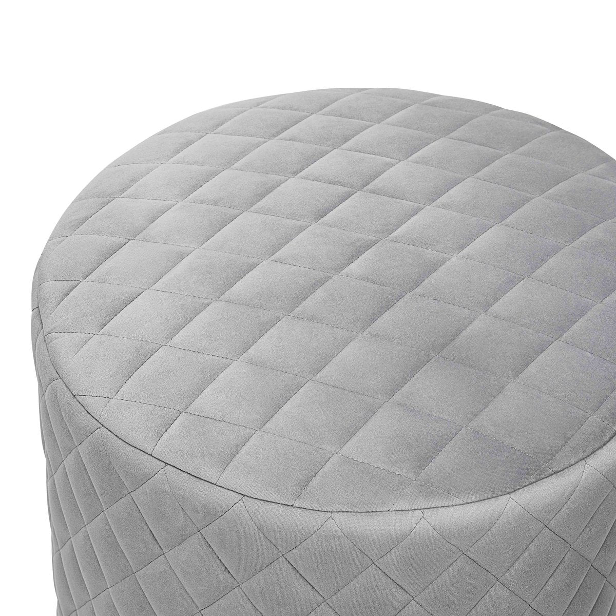 Abir Grey Velvet Ottoman - Image 3