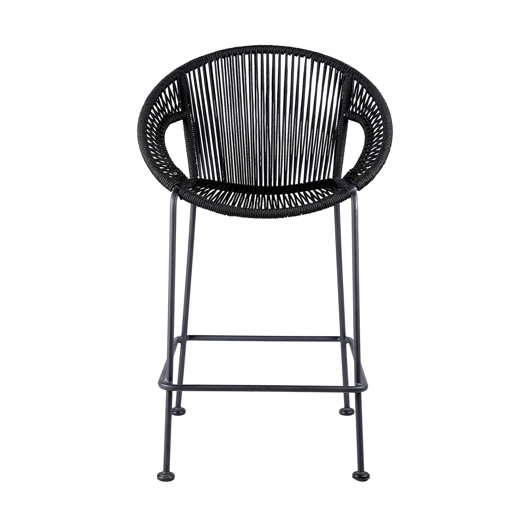 Acapulco 26" Indoor Outdoor Steel Bar Stool with Black Rope - Image 2