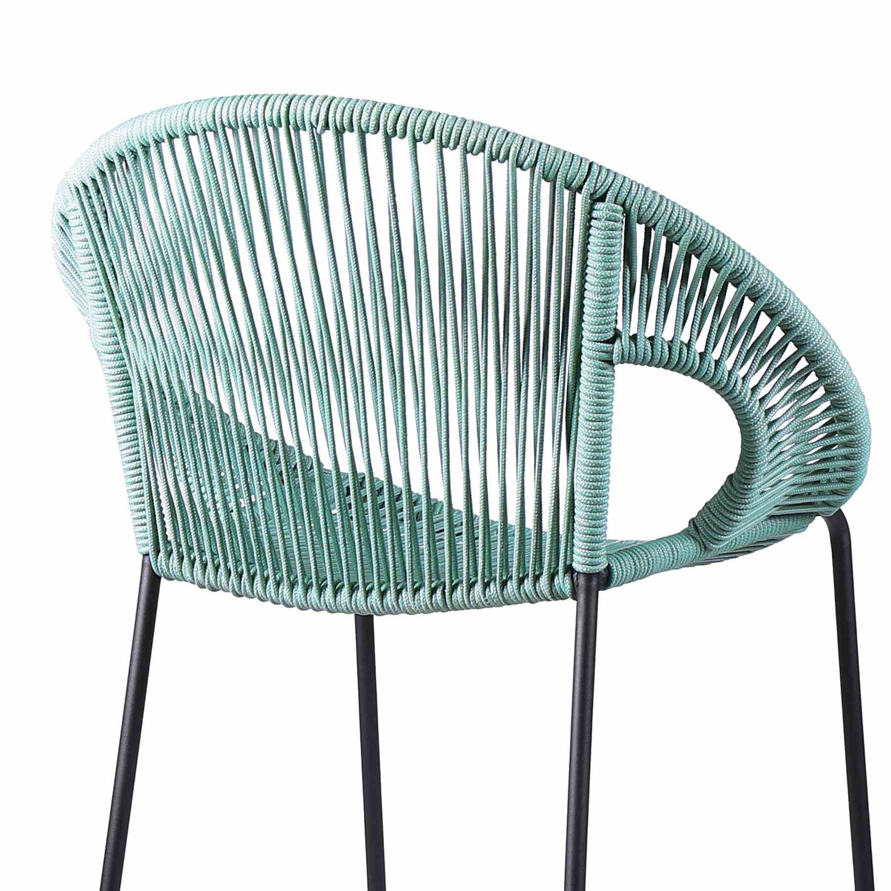 Acapulco 26" Indoor Outdoor Steel Bar Stool with Wasabi Rope - Image 5