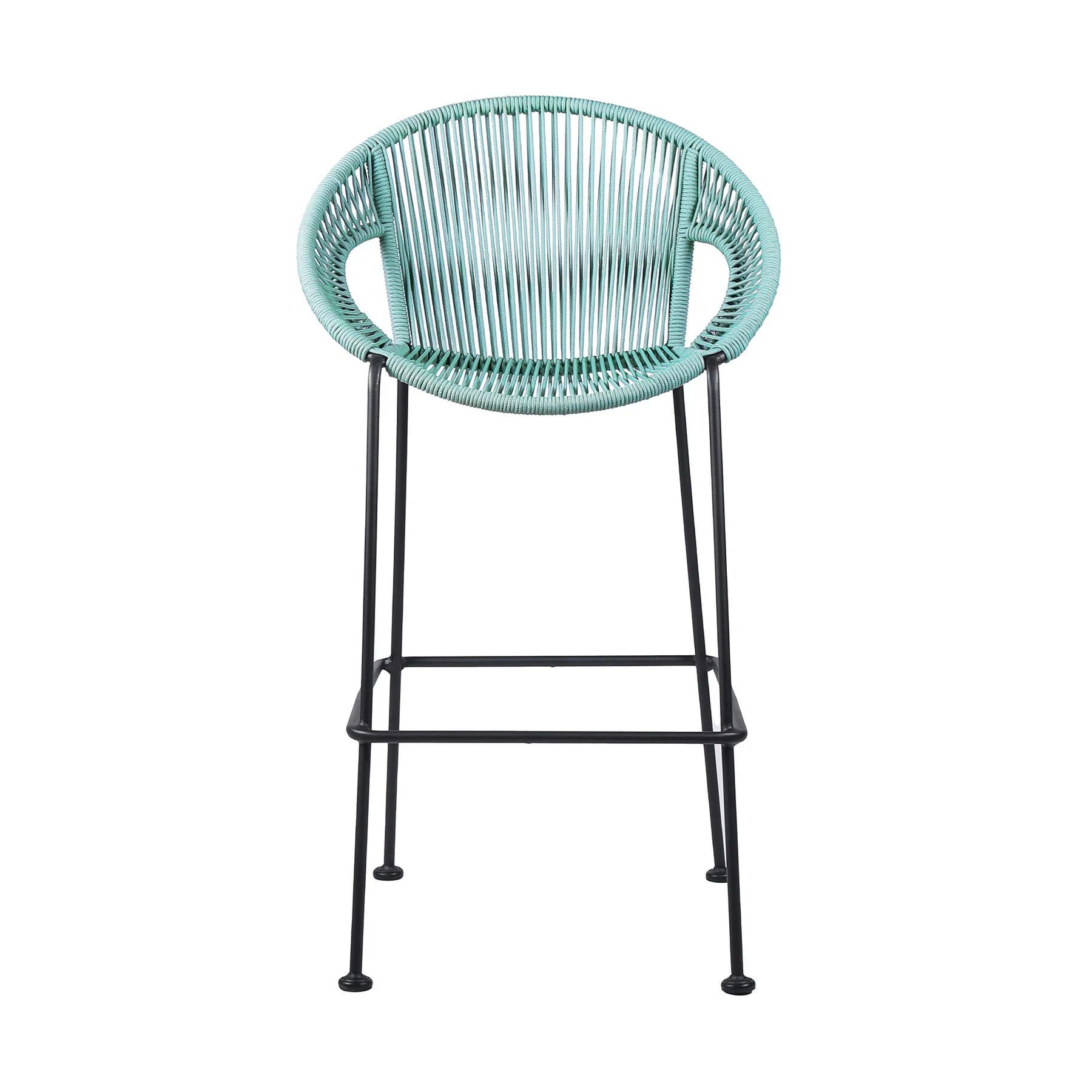 Acapulco 30" Indoor Outdoor Steel Bar Stool with Wasabi Rope - Image 2