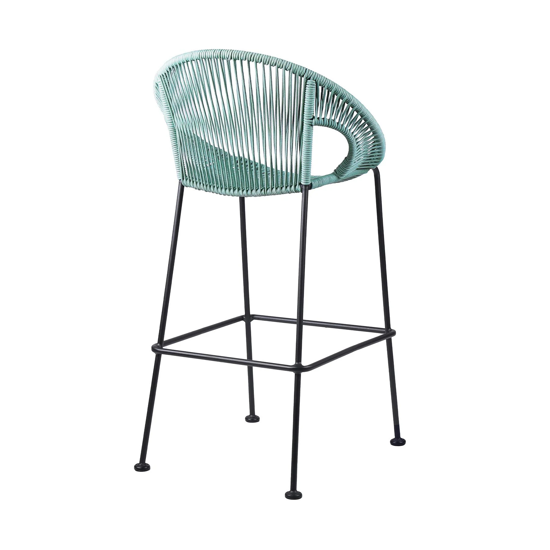 Acapulco 30" Indoor Outdoor Steel Bar Stool with Wasabi Rope - Image 3