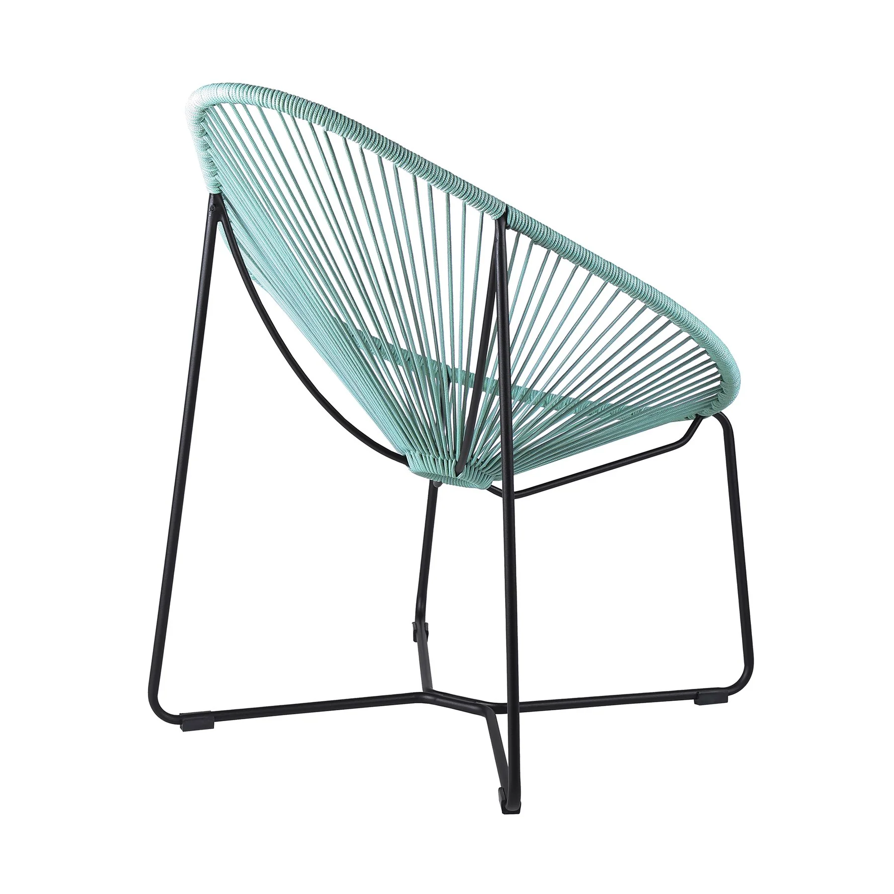 Acapulco Indoor Outdoor Steel Papasan Lounge Chair with Wasabi Rope - Image 3