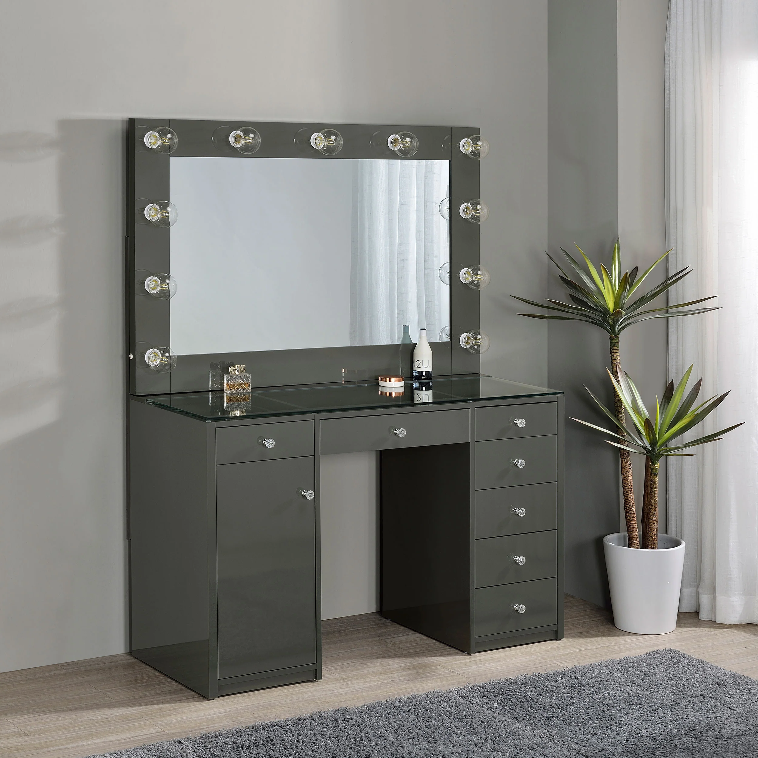 Acena Makeup Vanity Table with LED Mirror - Image 21