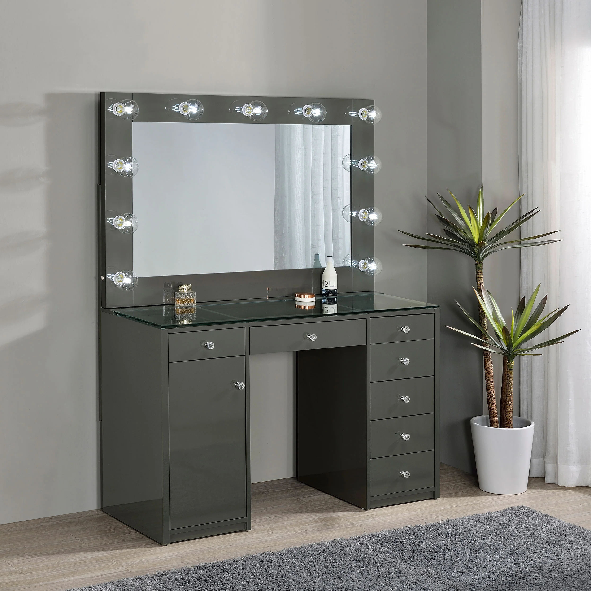 Acena Makeup Vanity Table with LED Mirror - Image 22