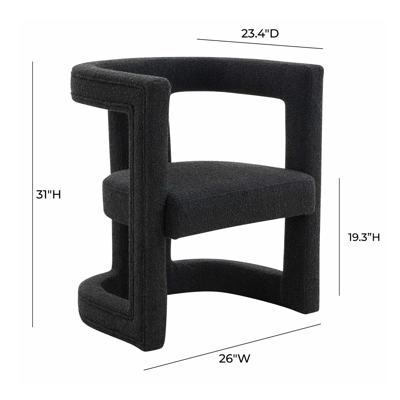 Ada Black Boucle Chair - Image 6