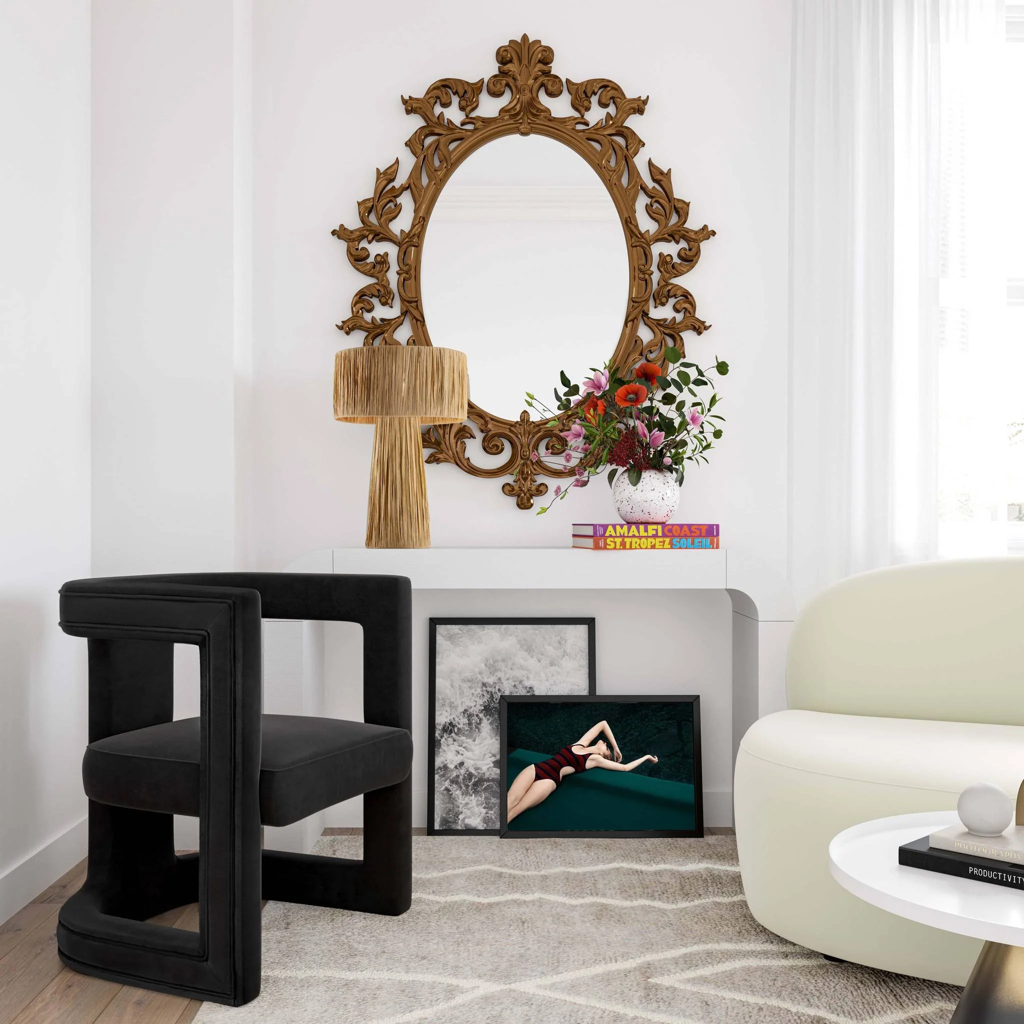Ada Black Velvet Chair - Image 2