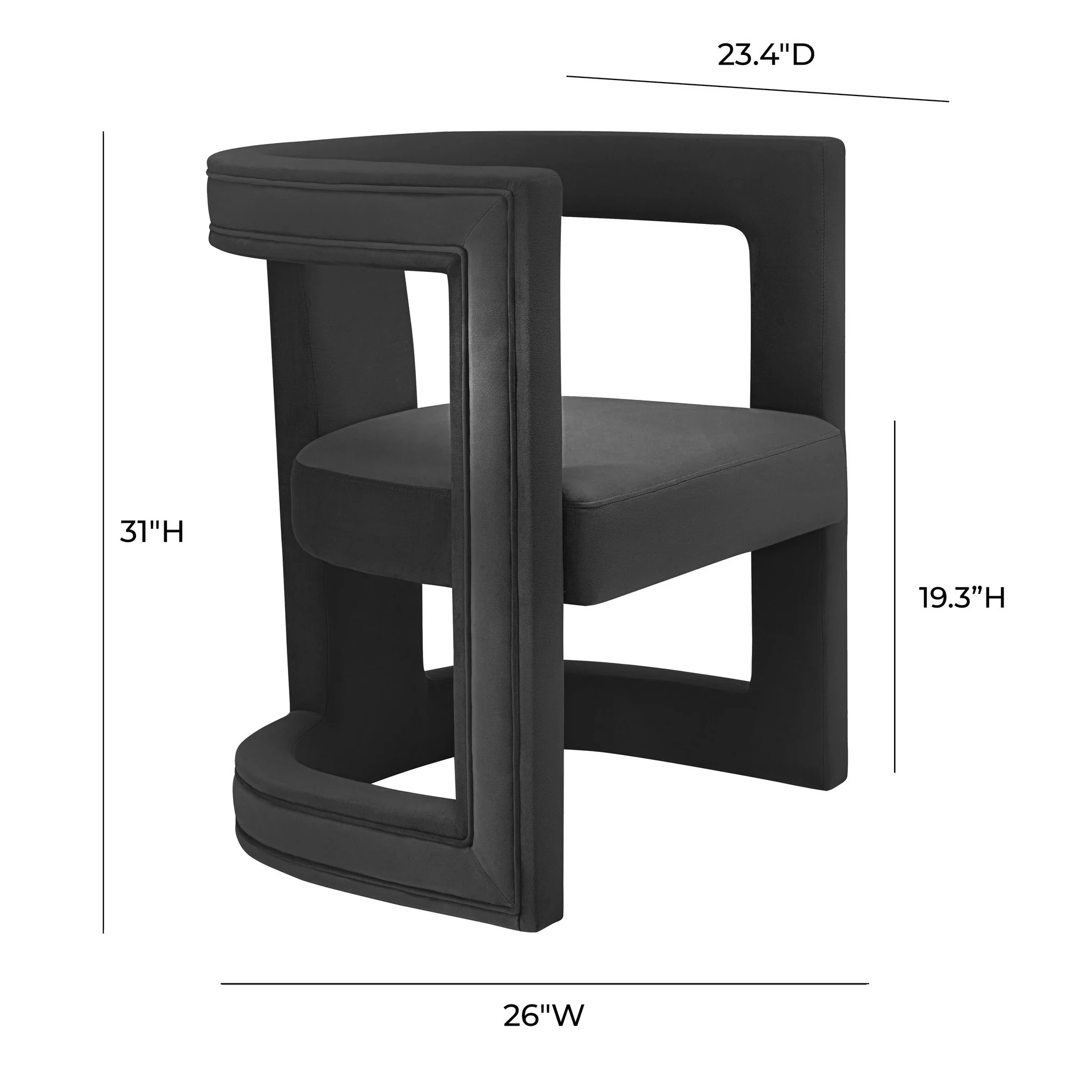 Ada Black Velvet Chair - Image 5