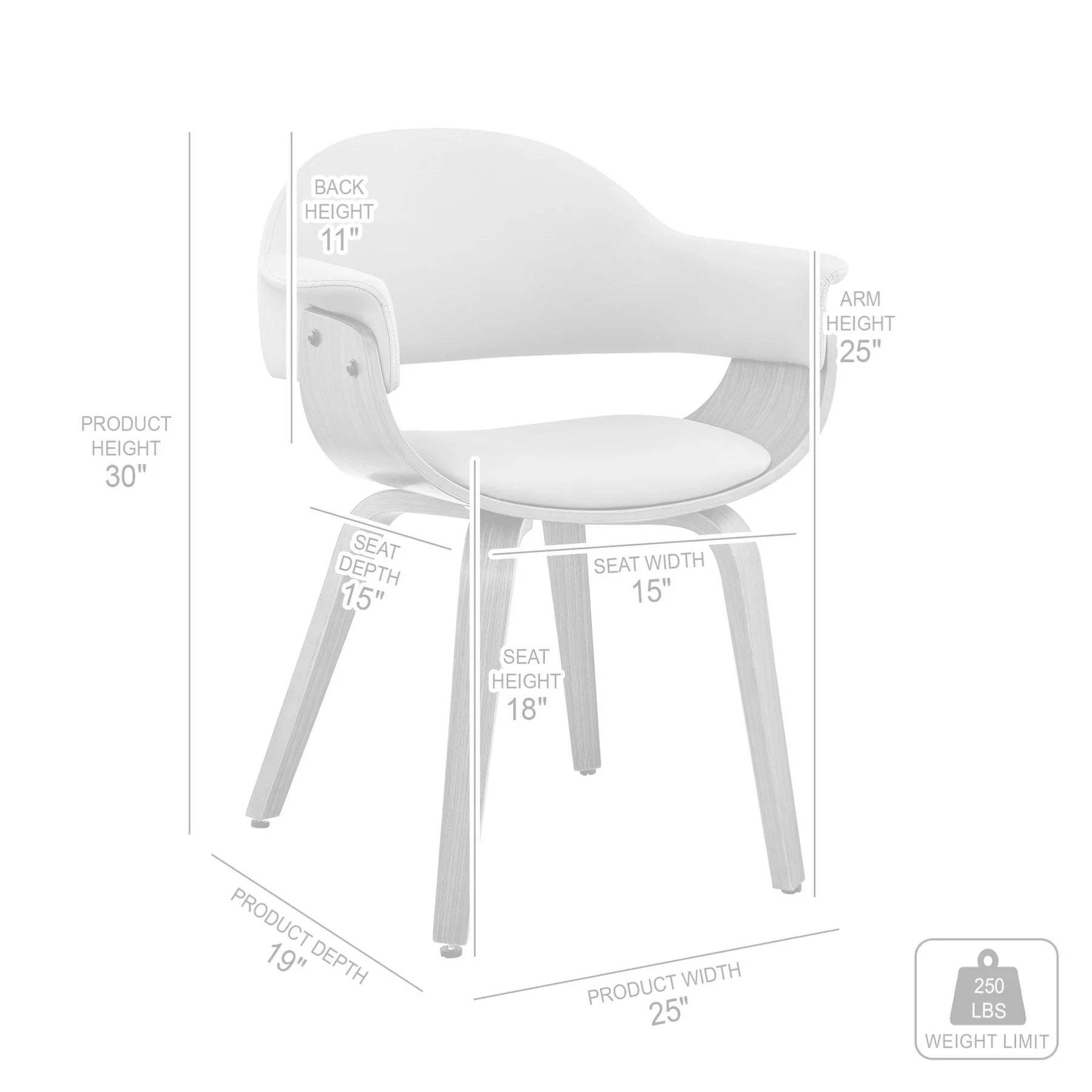 Adalyn Gray Faux Leather and Black Wood Dining Room Accent Chair - Image 10