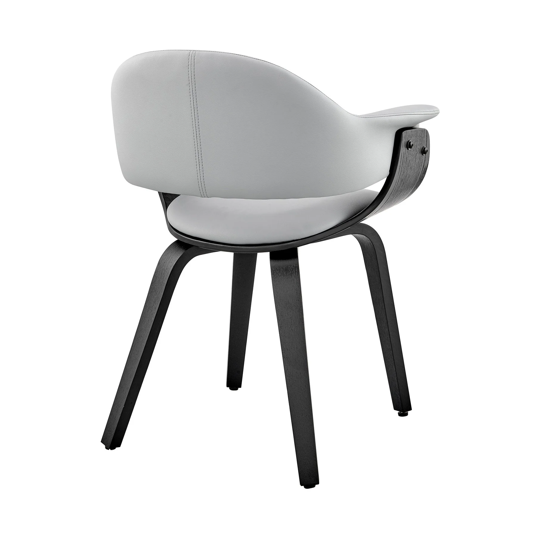 Adalyn Gray Faux Leather and Black Wood Dining Room Accent Chair - Image 4