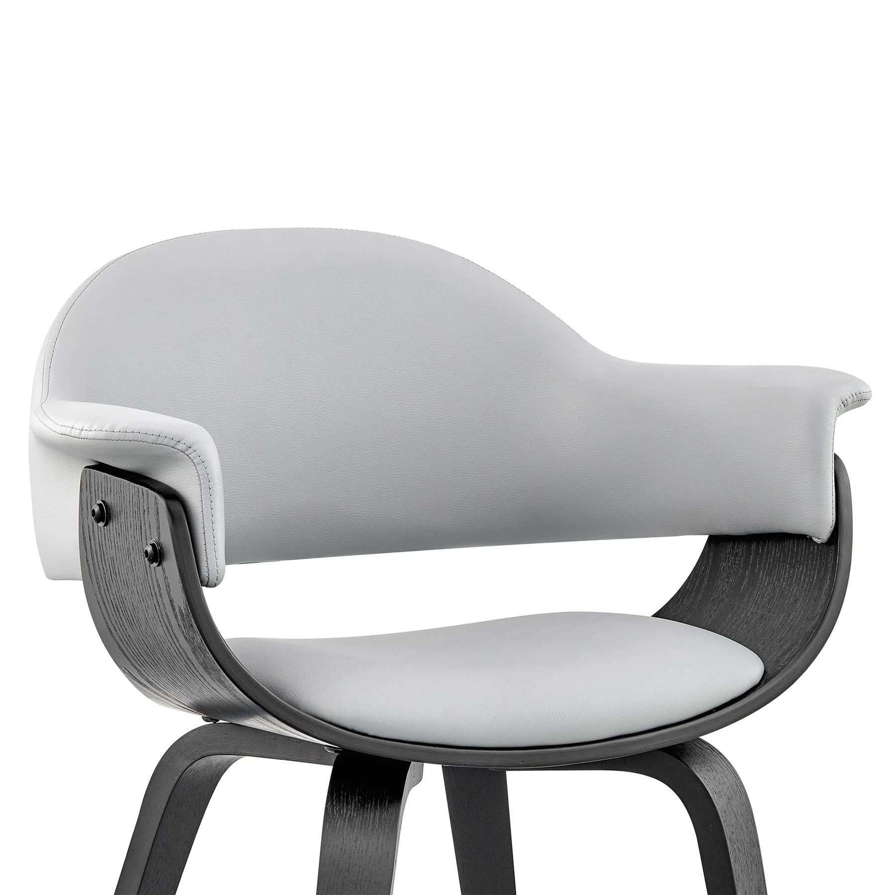Adalyn Gray Faux Leather and Black Wood Dining Room Accent Chair - Image 6