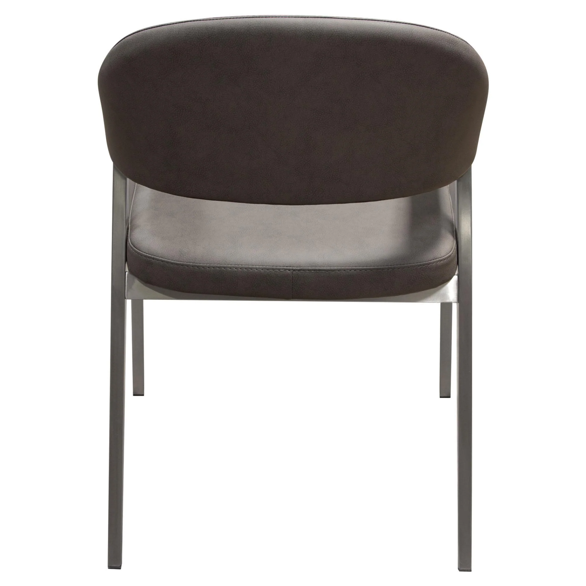 Adele Set of Two Dining/Accent Chairs in Grey Leatherette w/ Brushed Stainless Steel Leg by Diamond Sofa - Image 6