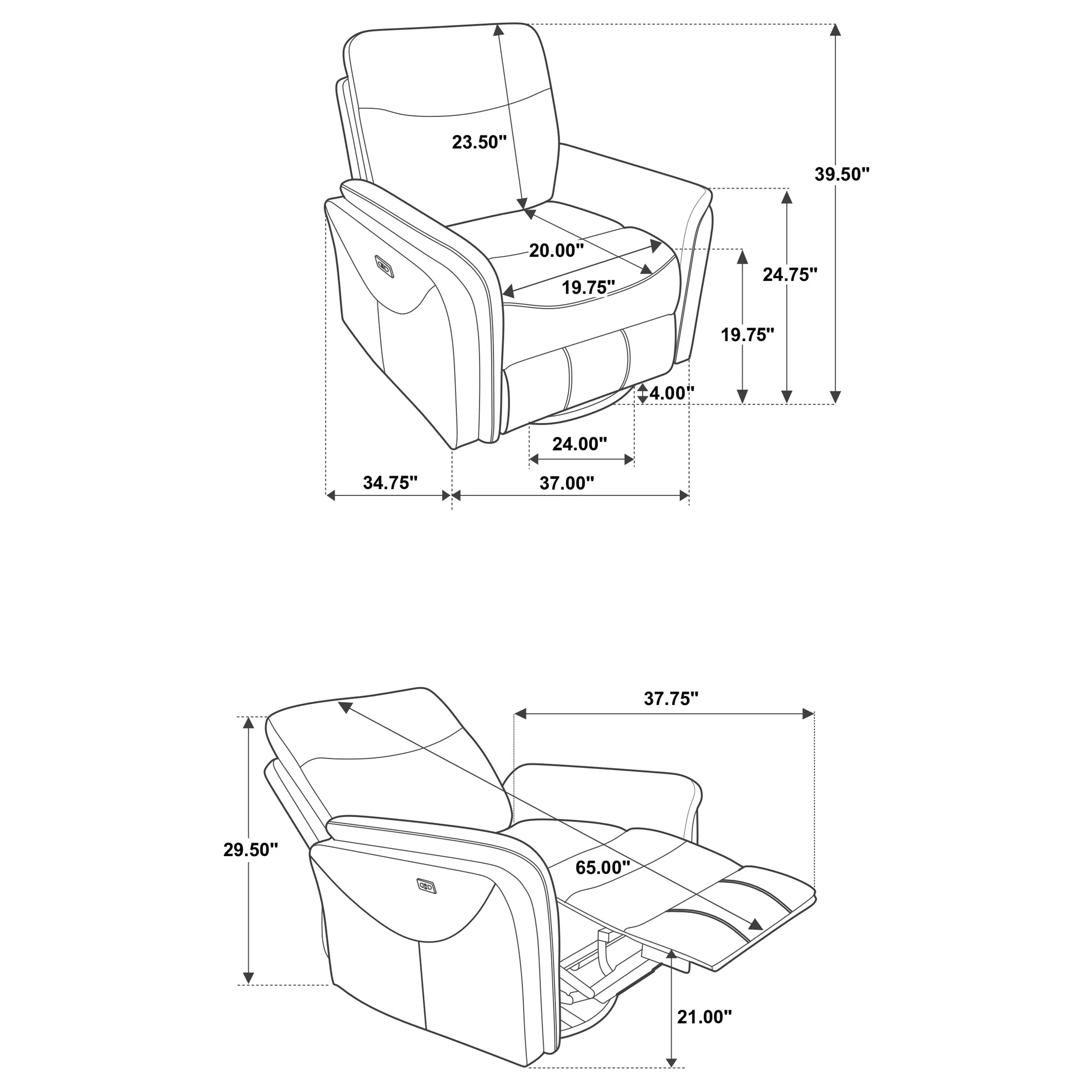 Adler Power Swivel Glider Recliner - Image 22