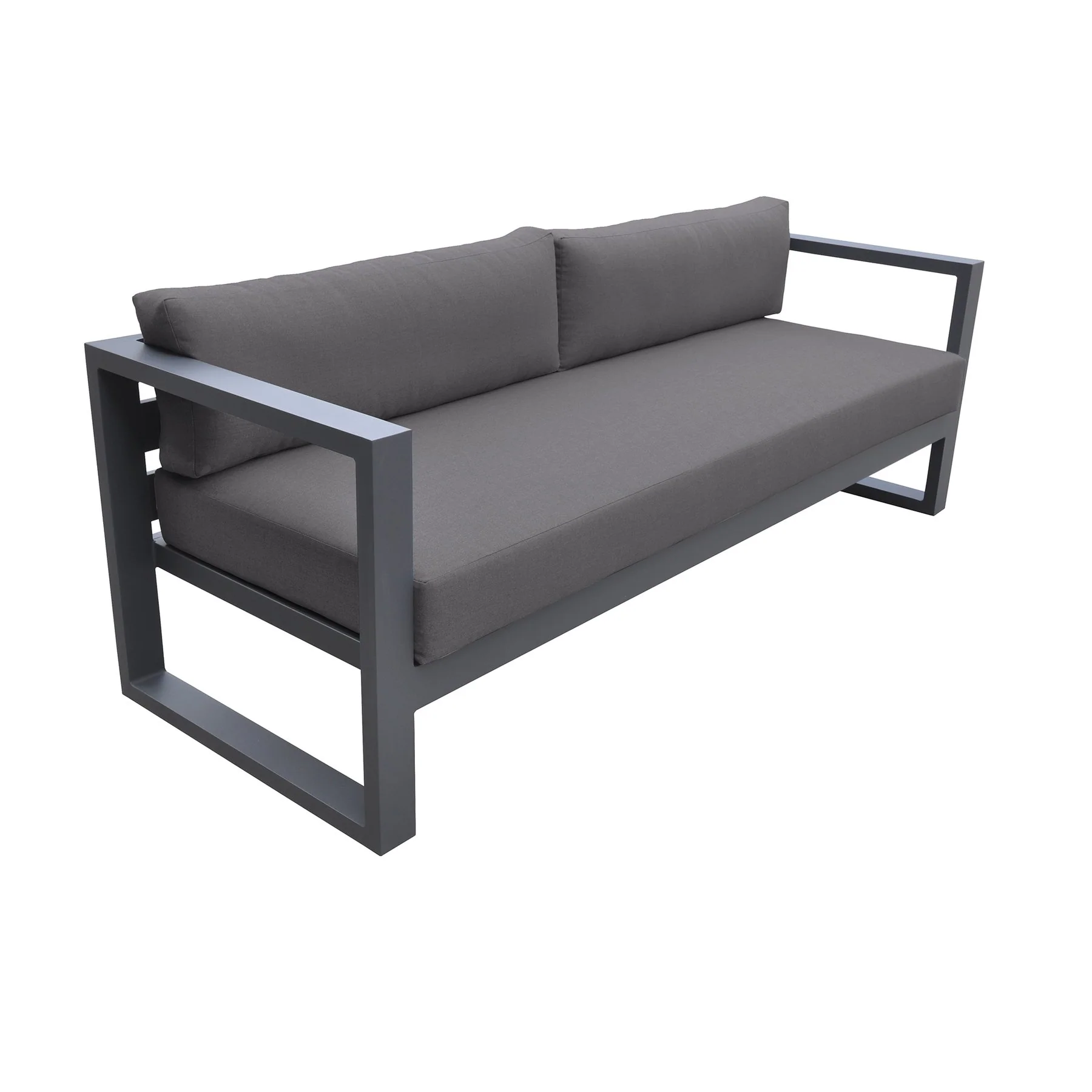Aelani Outdoor 4 piece Set in Dark Gray Finish and Charcoal Cushions - Image 3