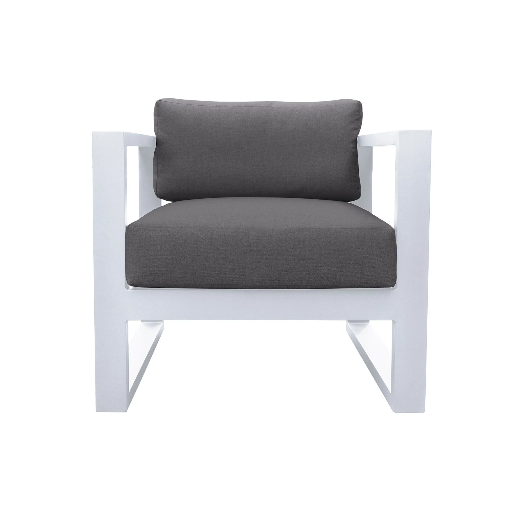 Aelani Outdoor 4 piece Set in White Finish and Charcoal Cushions - Image 6
