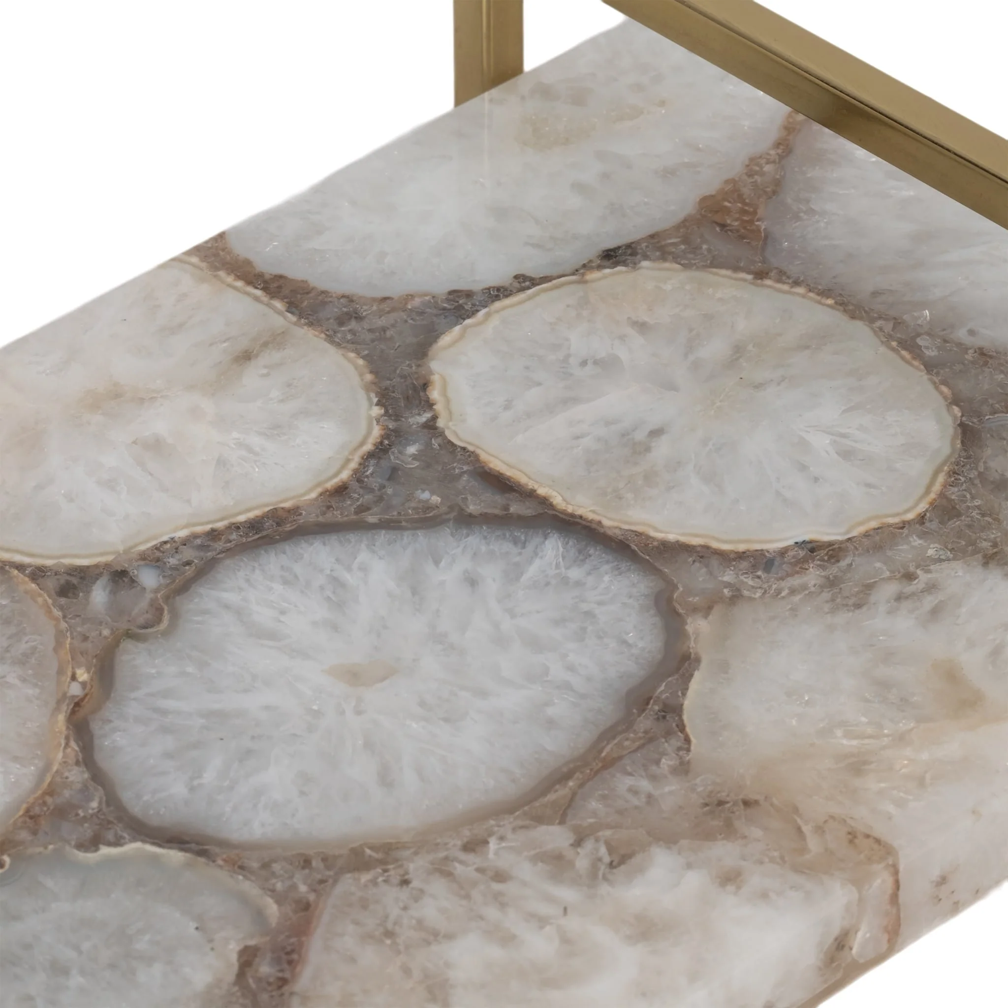 Agate, 14" Tray W/ Gold Handles, Multi - Image 5