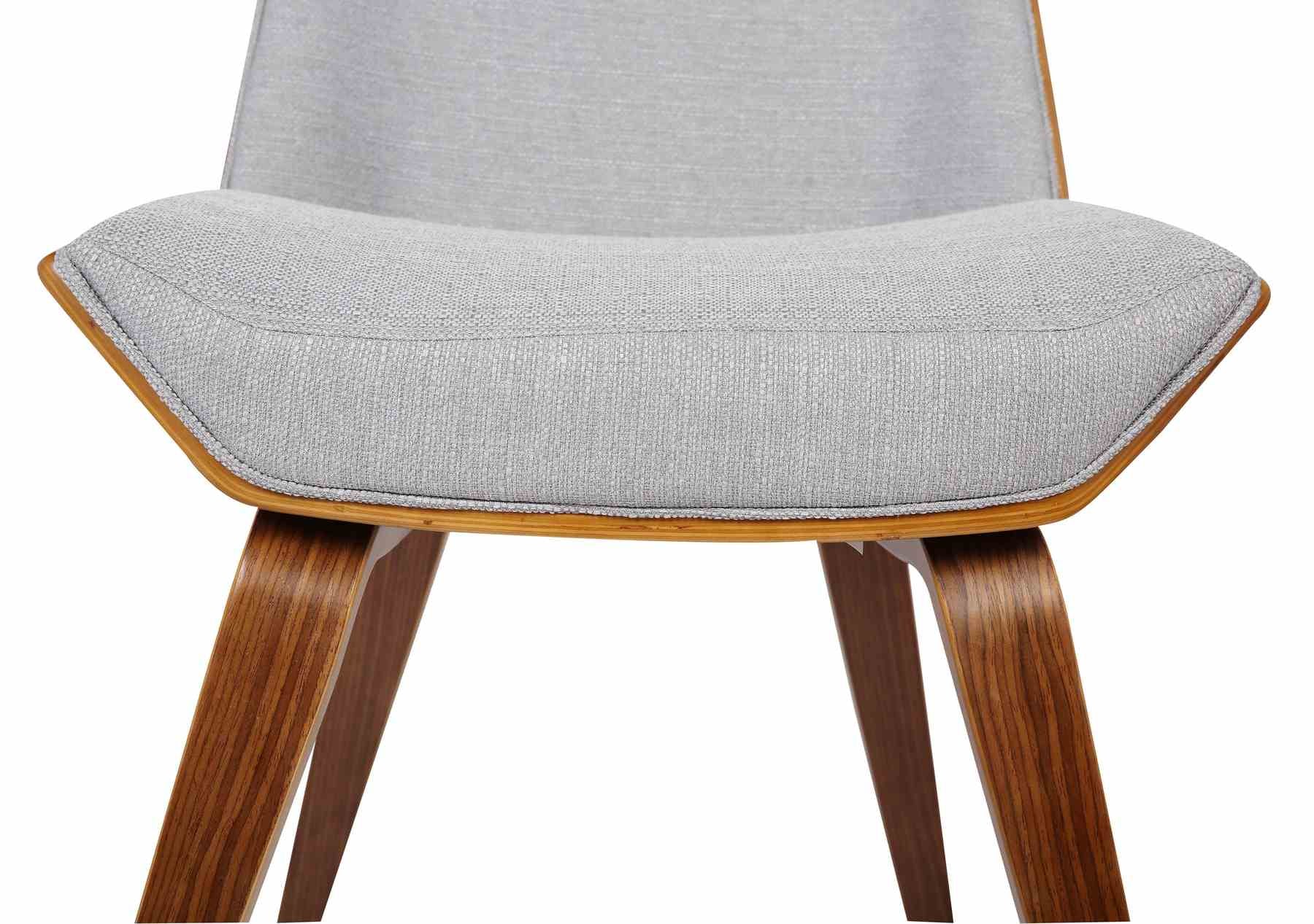 Agi Mid-Century Dining Chair in Walnut Wood and Gray Fabric - Image 3