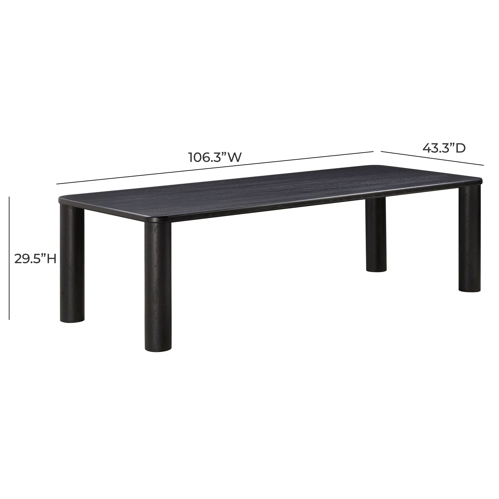 Akola Black Oak Rectangular Dining Table - Image 8