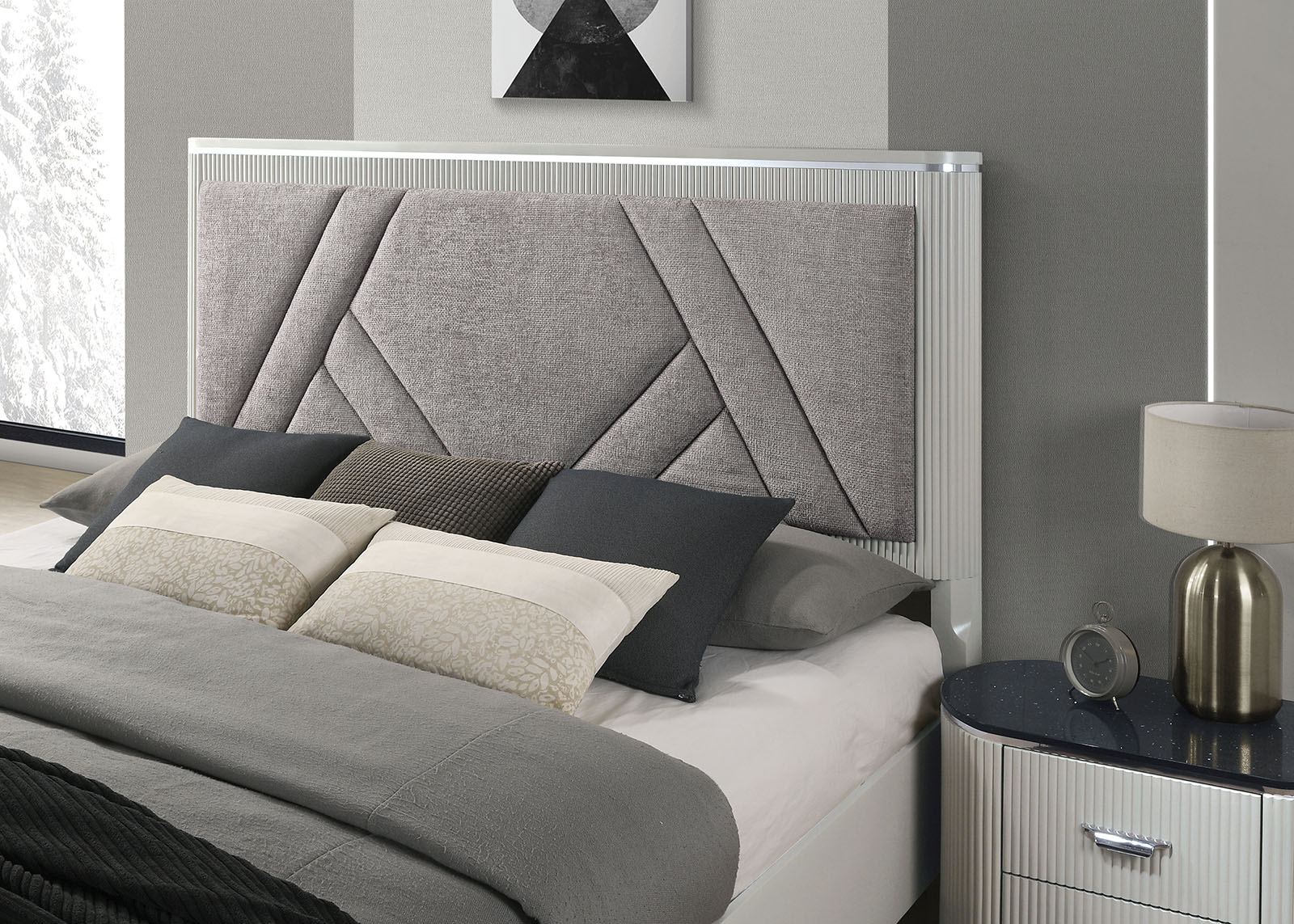 Aldgate E.King Bed, Light Gray - Image 2