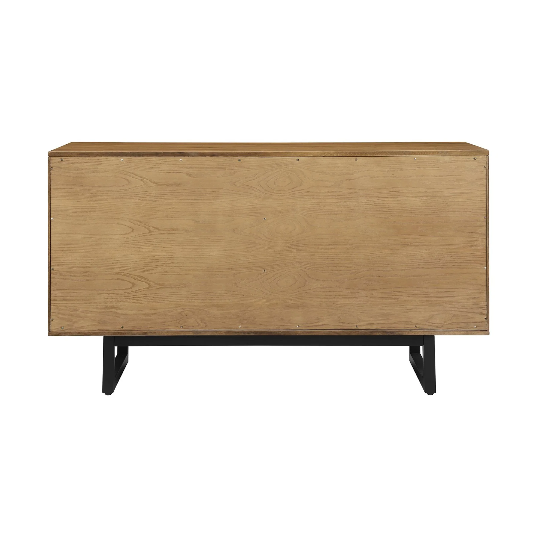 Aldo 4 Drawer Dresser in Brown Oak Wood with Black Metal Legs - Image 3