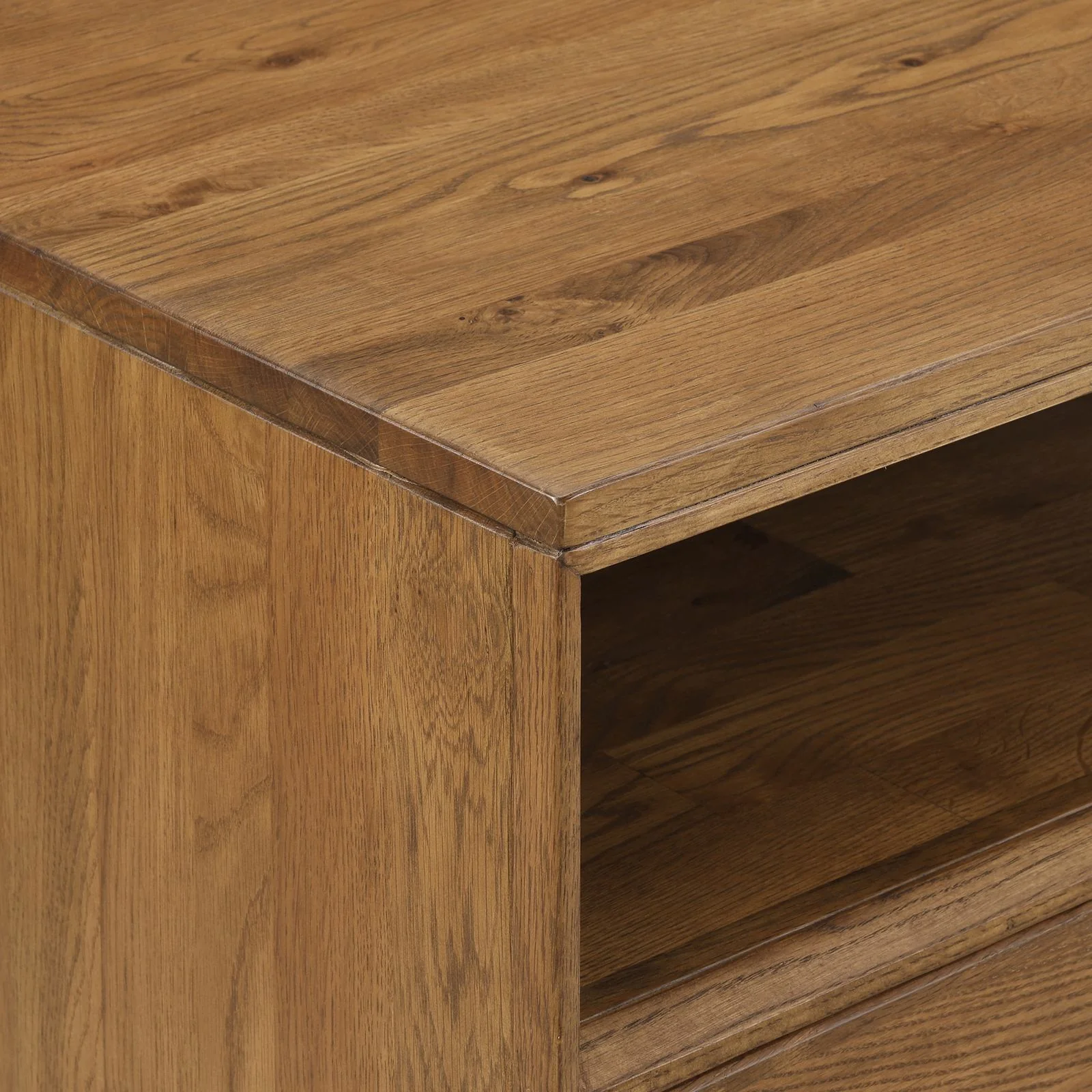Aldo 4 Drawer Dresser in Brown Oak Wood with Black Metal Legs - Image 7