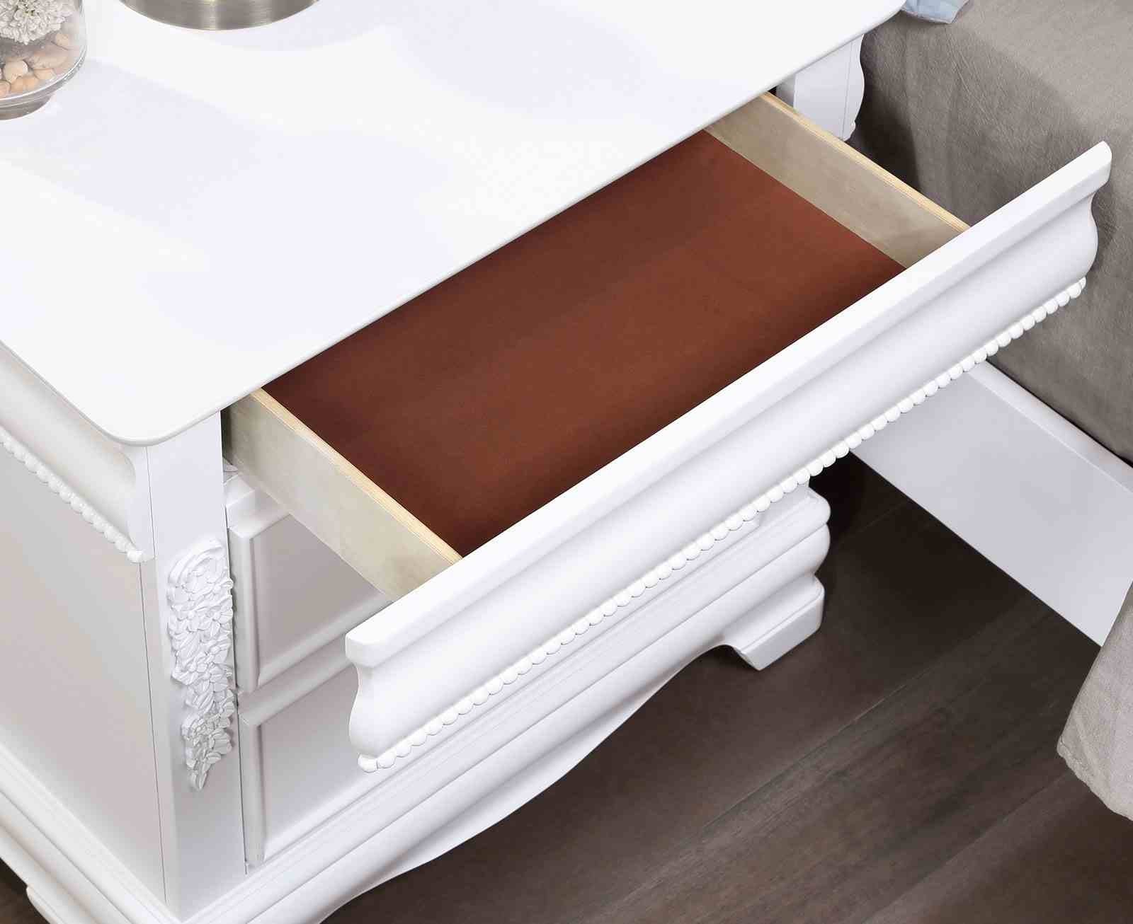 Alecia Nightstand w/ USB, White - Image 4