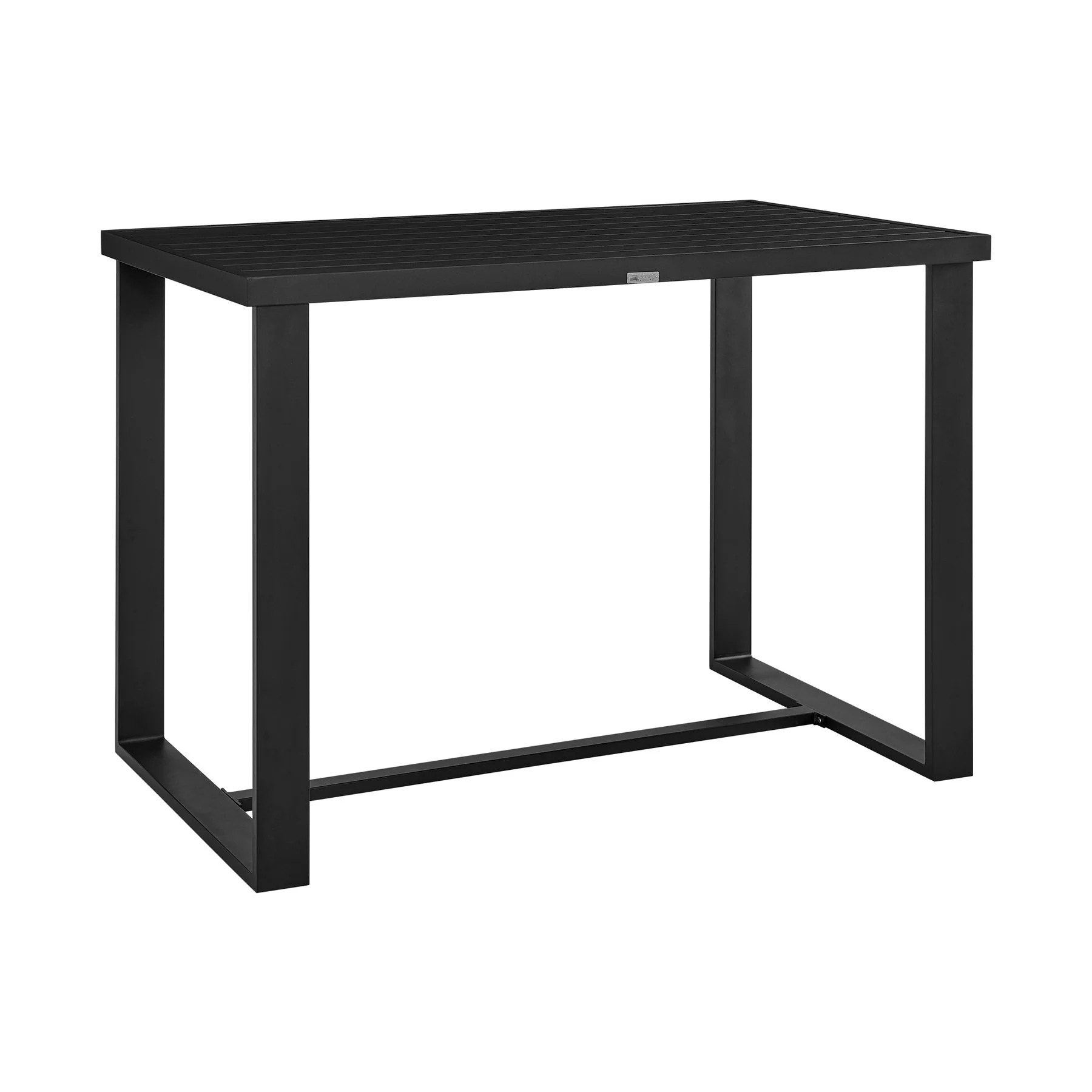 Alegria Outdoor Patio 5-Piece Bar Table Set in Aluminum with Gray Rope and Cushions - Image 5