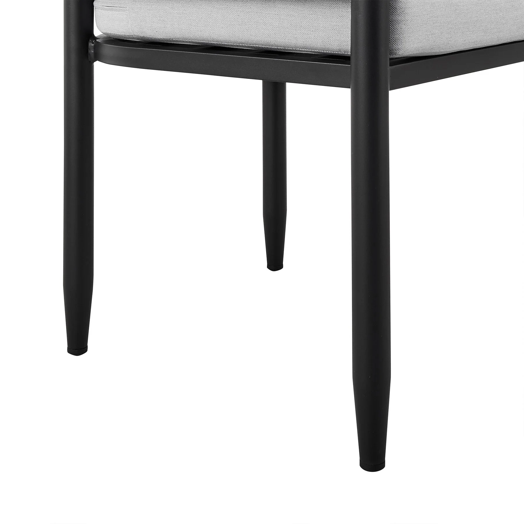Alegria Outdoor Patio Dining Chair in Aluminum with Gray Rope and Cushions - Set of 2 - Image 8
