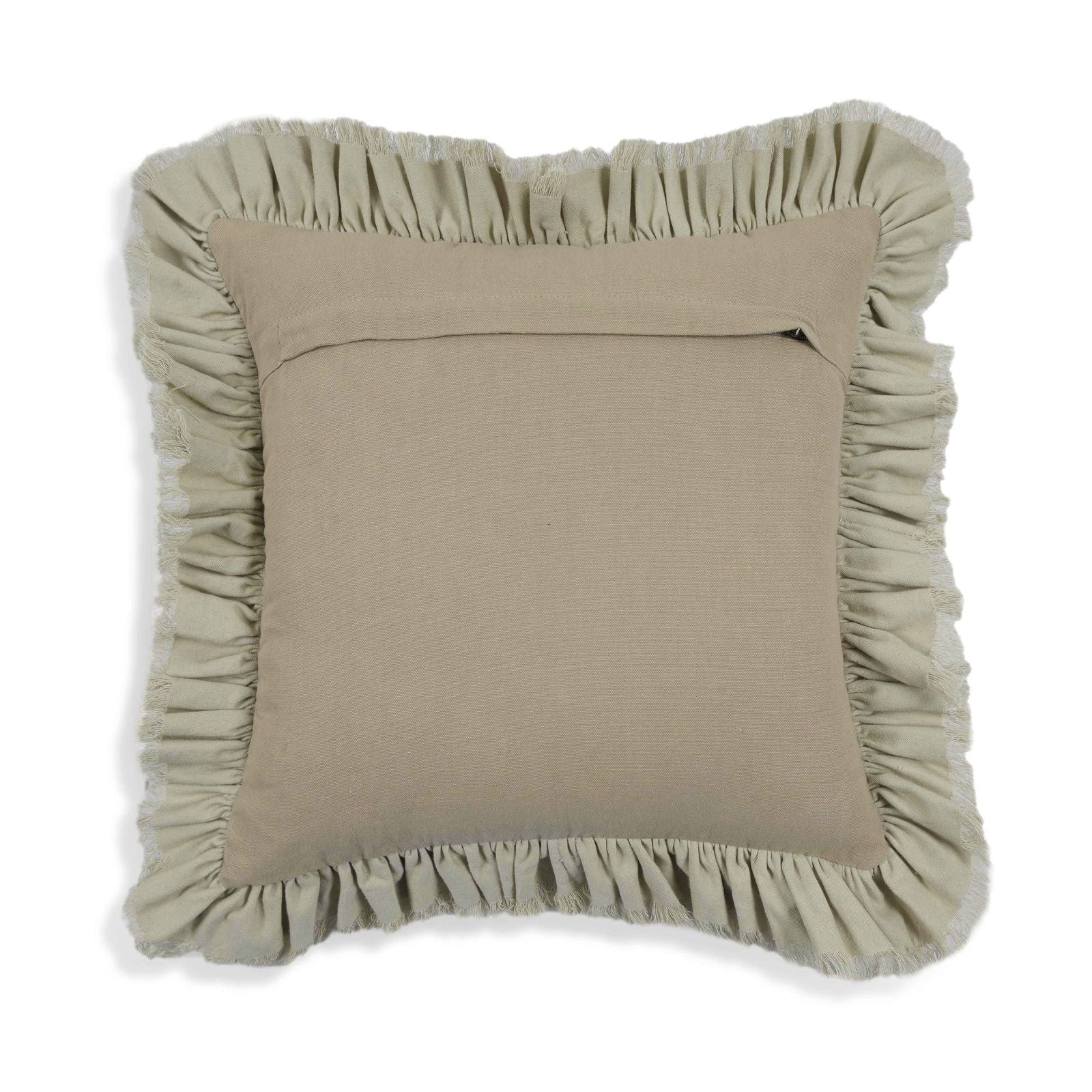 Alessia Distressed Beige Velvet Pillow - Image 3