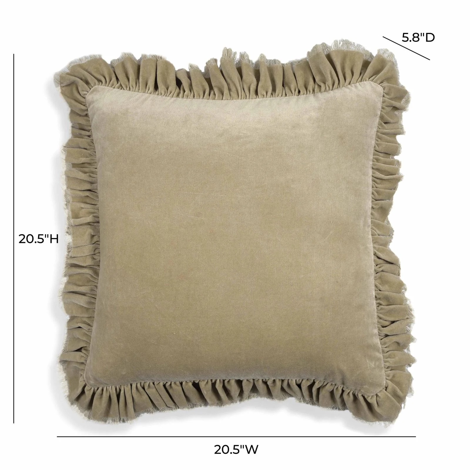 Alessia Distressed Beige Velvet Pillow - Image 5