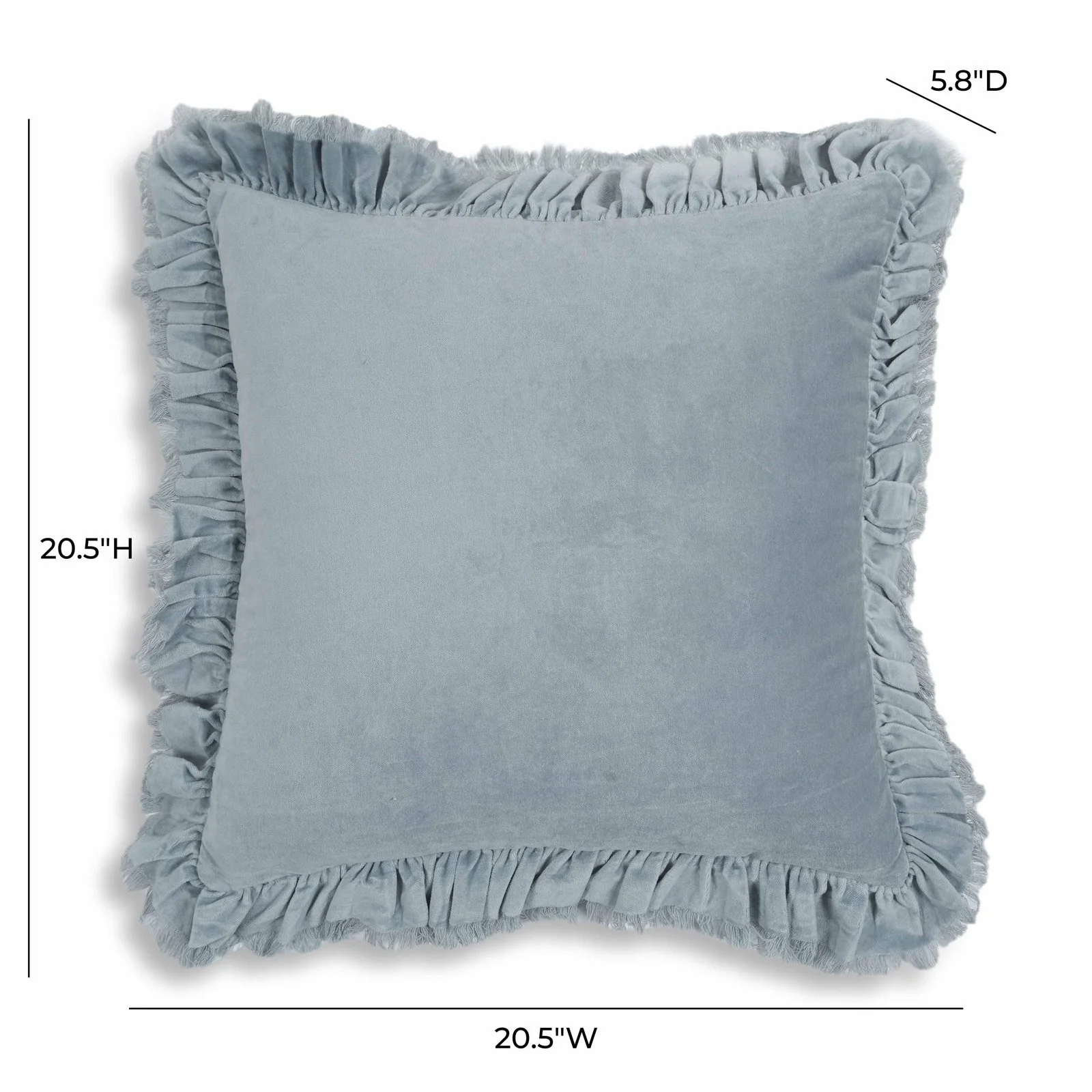 Alessia Distressed Blue Velvet Pillow - Image 5