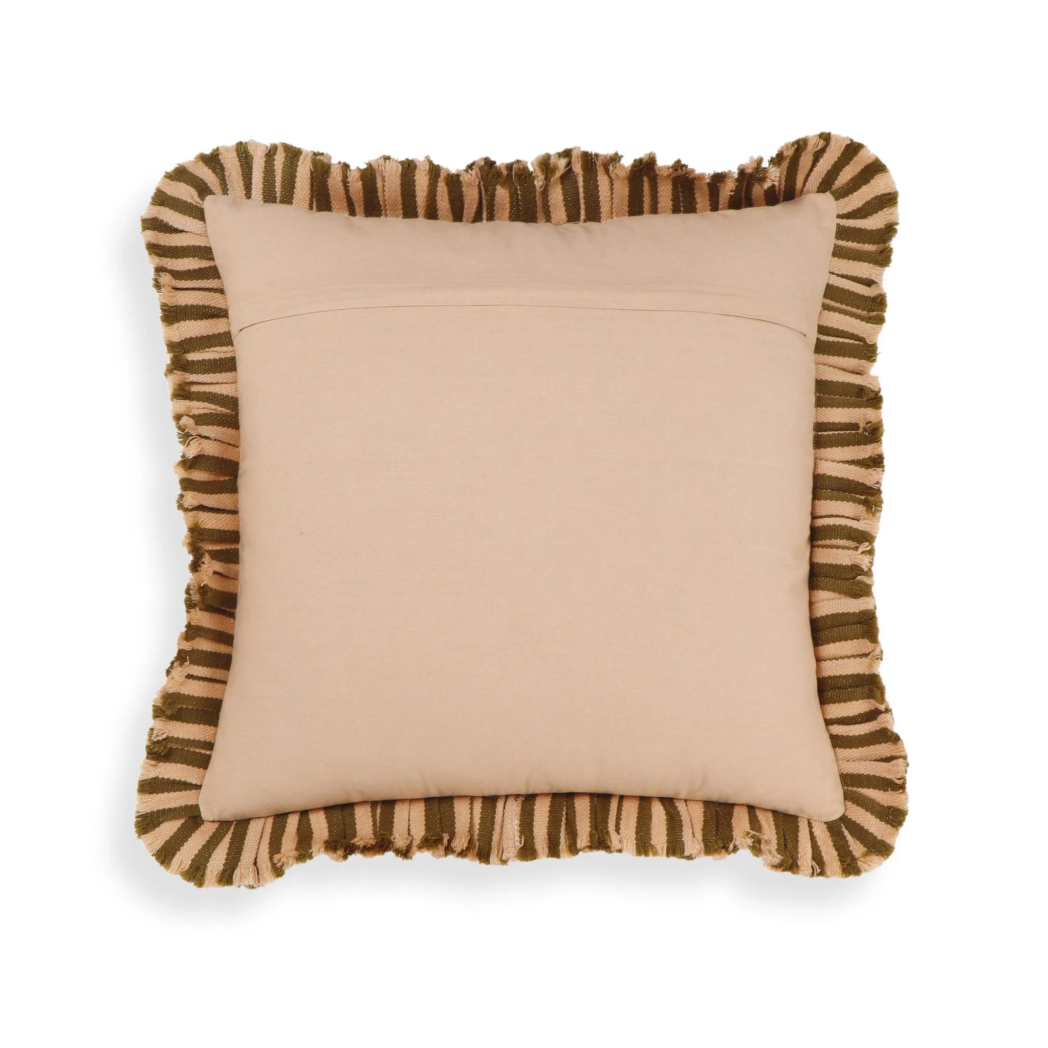 Alessia Taupe Striped Ruffle 20 inch Square Accent Pillow - COVER - Image 3