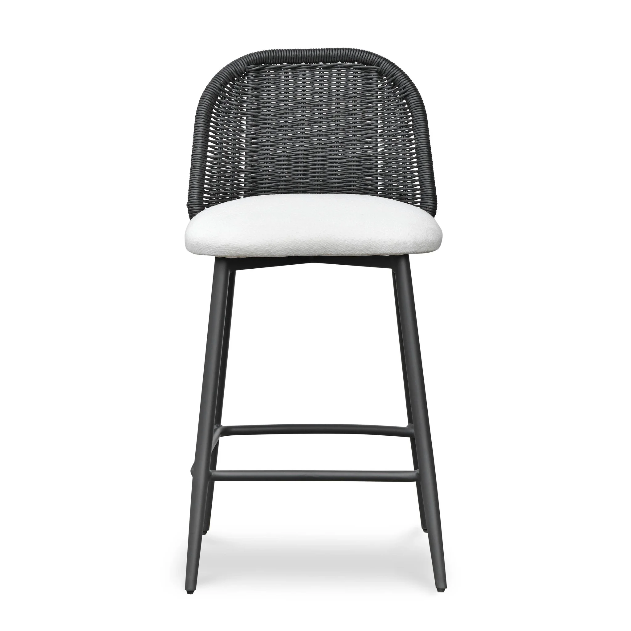 Alexa Black Rattan Performance Fabric Counter Stool - Image 2