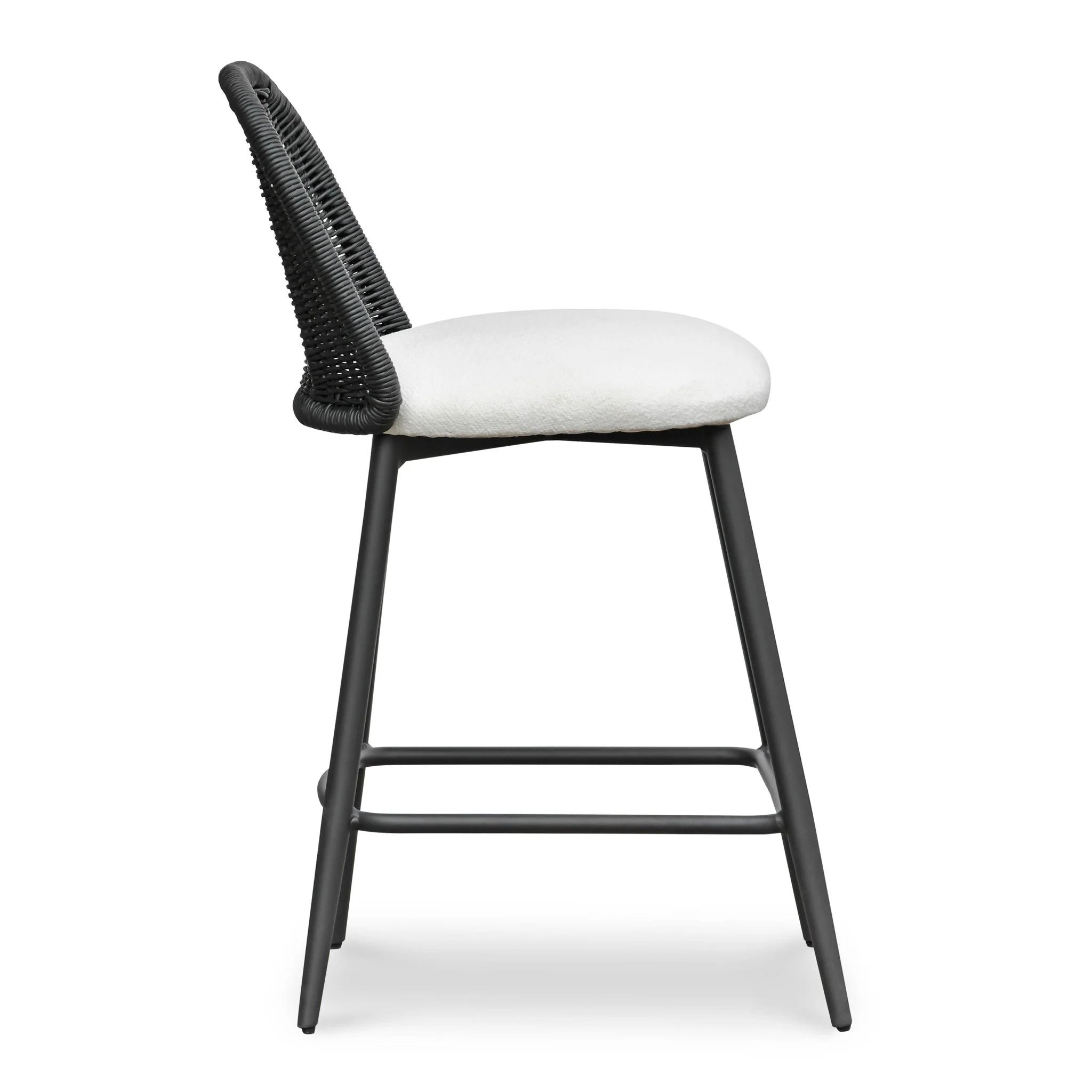 Alexa Black Rattan Performance Fabric Counter Stool - Image 3