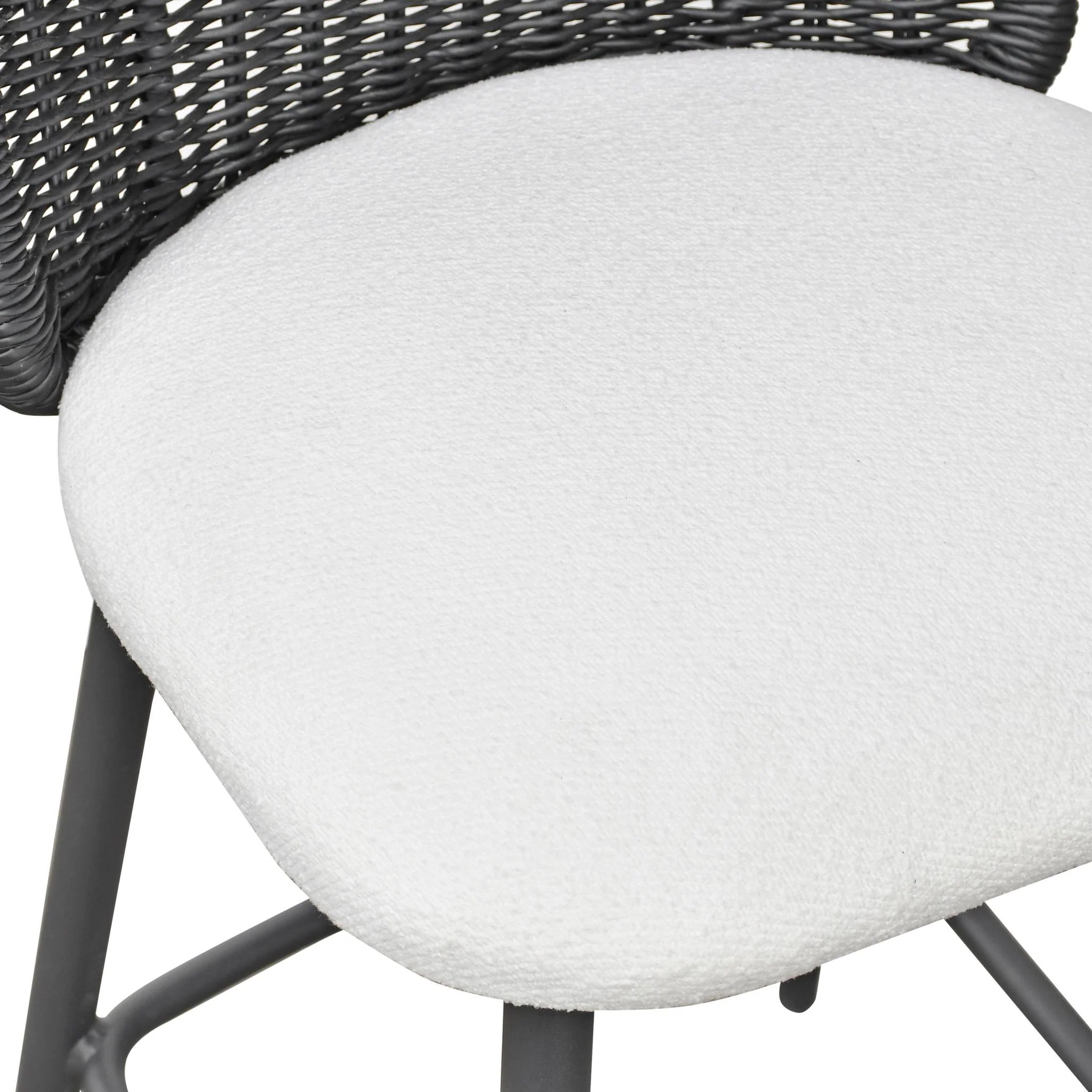 Alexa Black Rattan Performance Fabric Counter Stool - Image 5