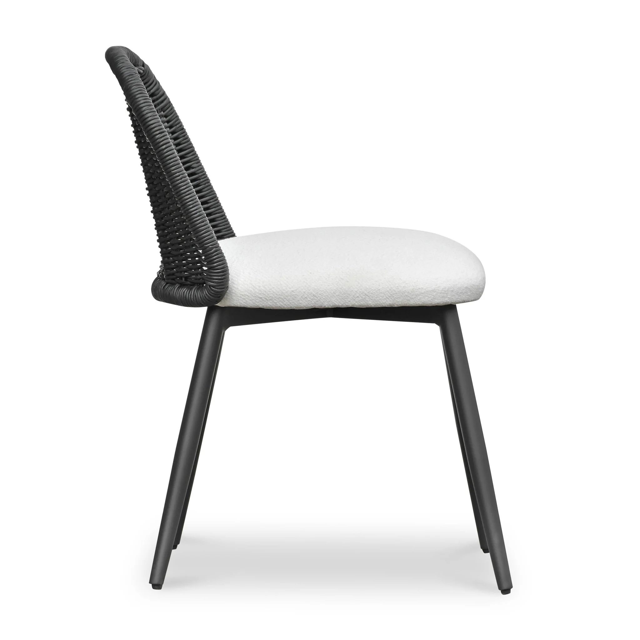 Alexa Black Rattan Performance Fabric Dining Chair - Image 4
