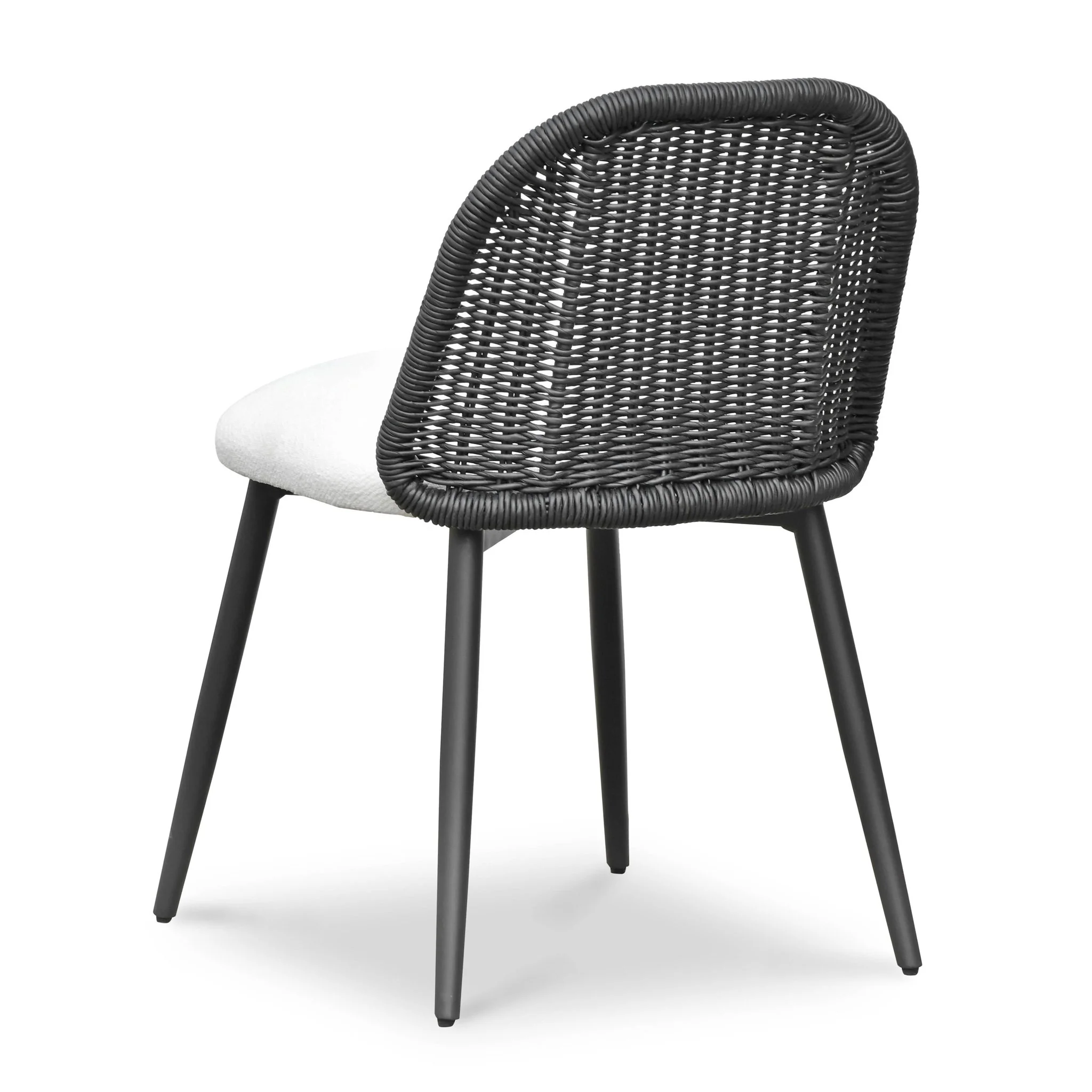 Alexa Black Rattan Performance Fabric Dining Chair - Image 5