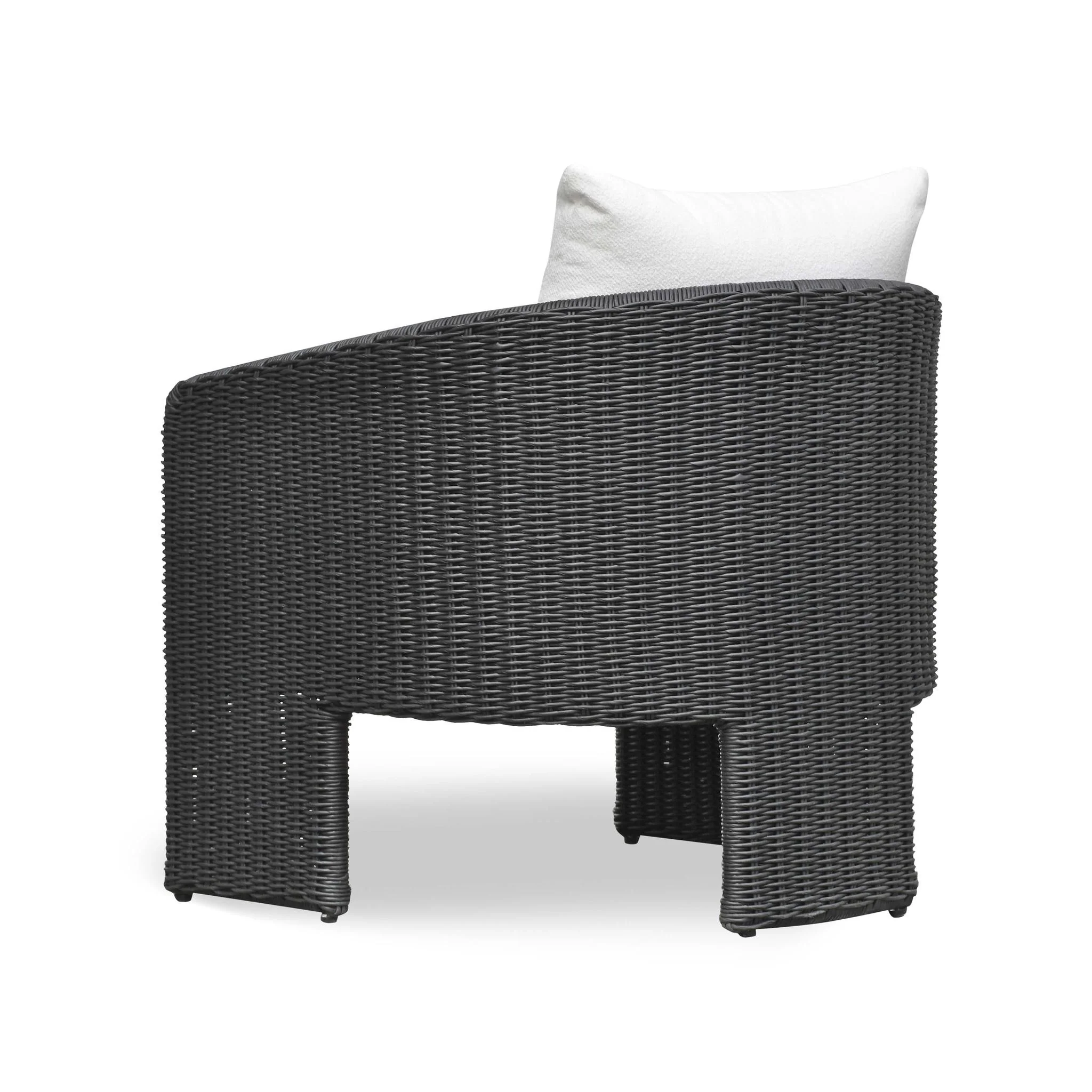 Alexa Black Rattan Performance Fabric Outdoor Armchair - Image 5