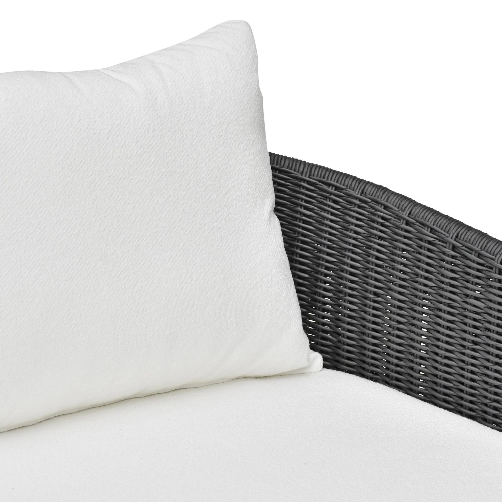 Alexa Black Rattan Performance Fabric Outdoor Sofa - Image 6