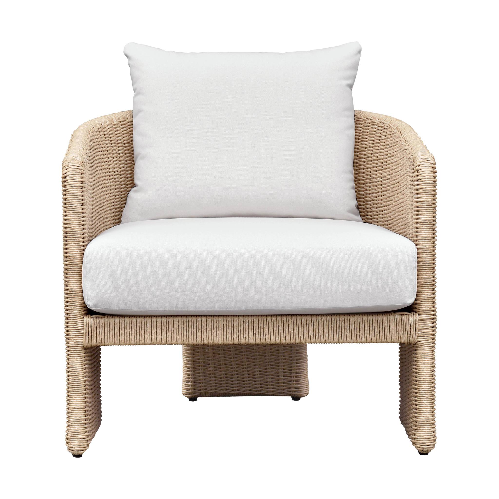 Alexa Cream Performance Fabric Outdoor Armchair - Image 3