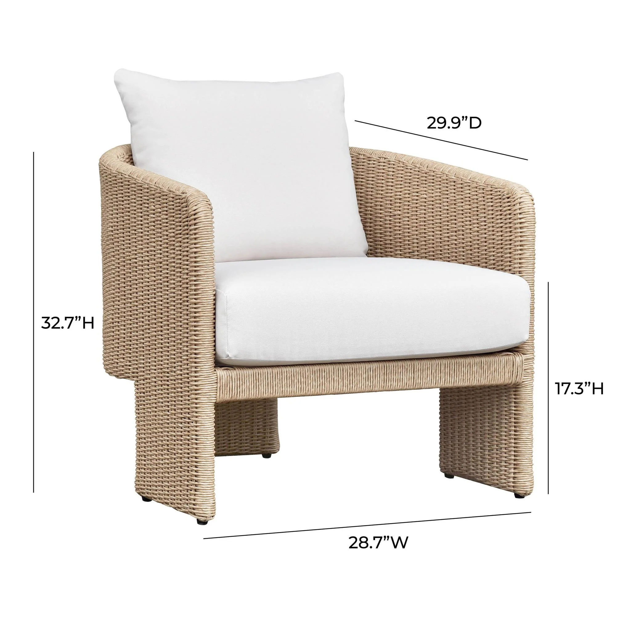 Alexa Cream Performance Fabric Outdoor Armchair - Image 7
