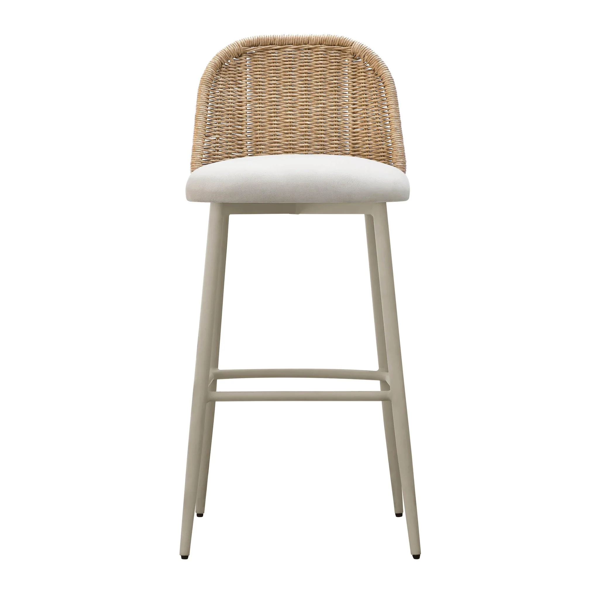 Alexa Cream Performance Fabric Outdoor Barstool - Image 3