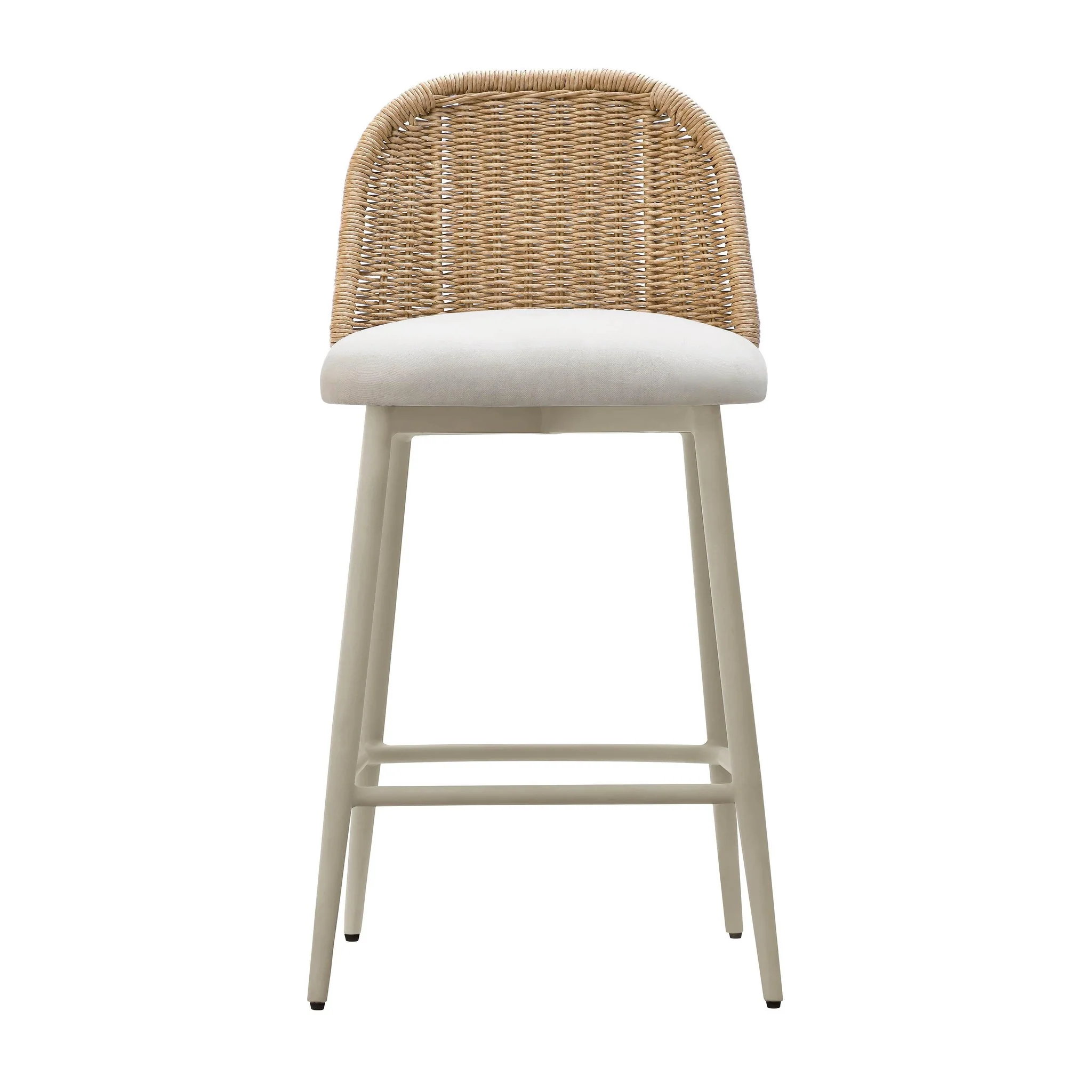 Alexa Cream Performance Fabric Outdoor Counter Stool - Image 3
