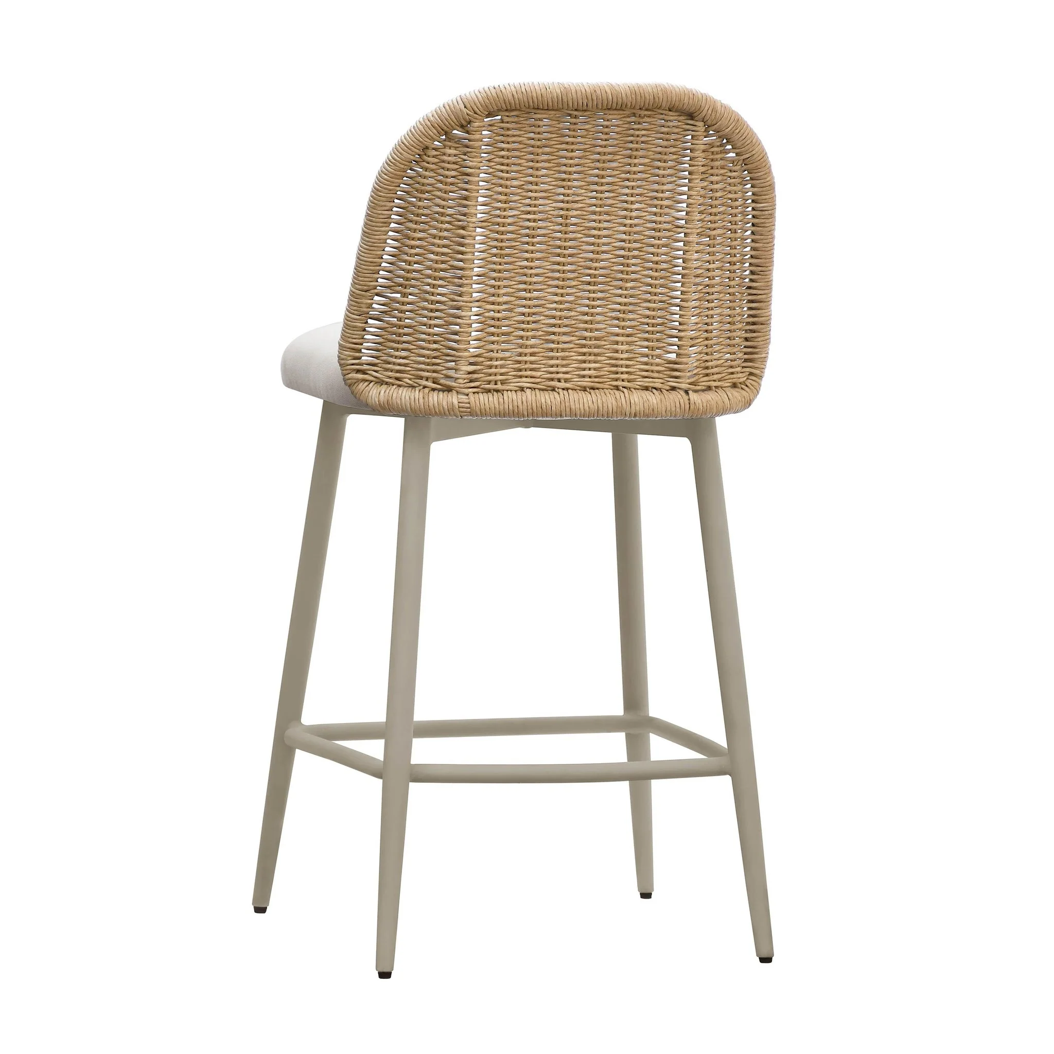 Alexa Cream Performance Fabric Outdoor Counter Stool - Image 4